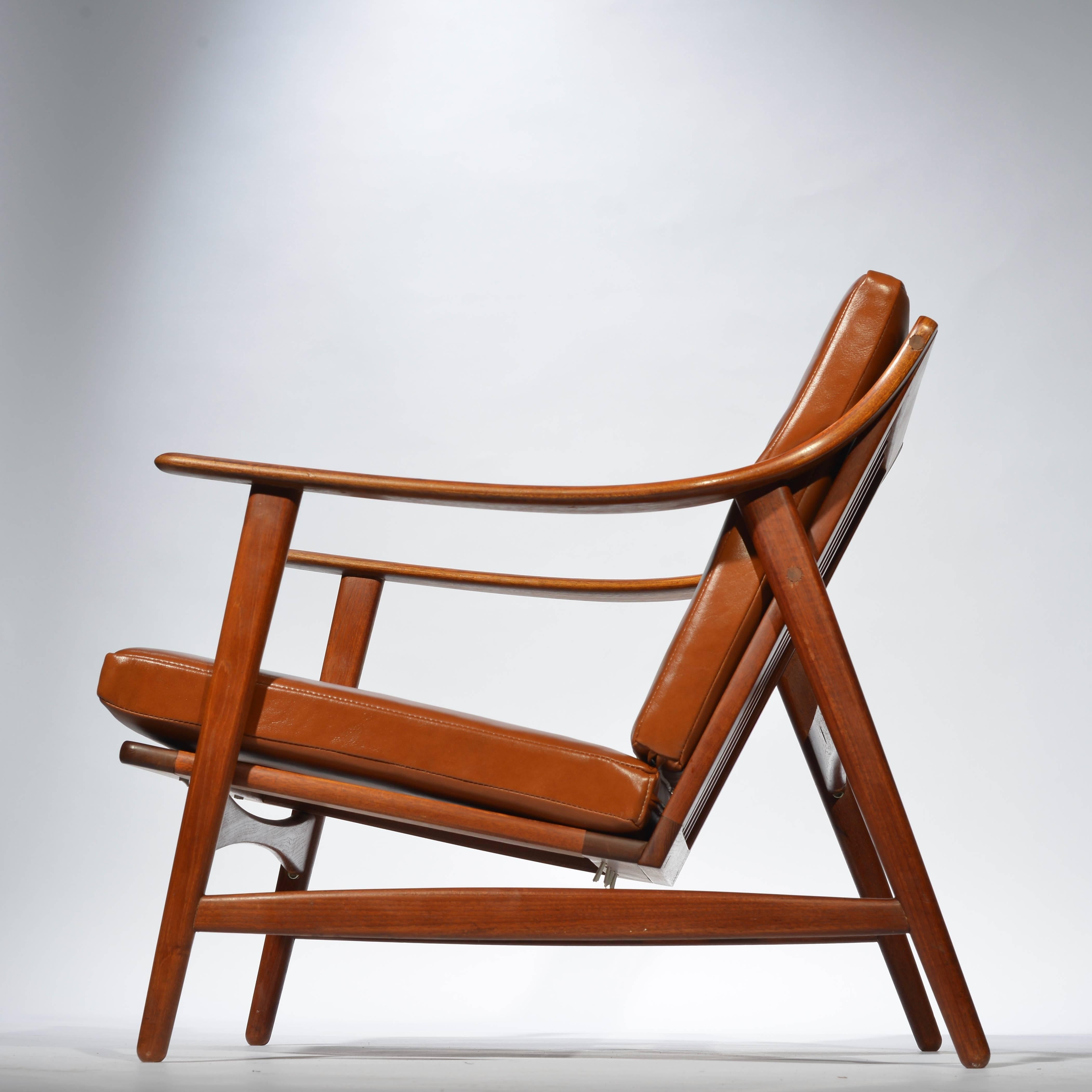 Danish Arne Hovmand Olsen for Mogens Kold Lounge Chairs in Teak and Leather