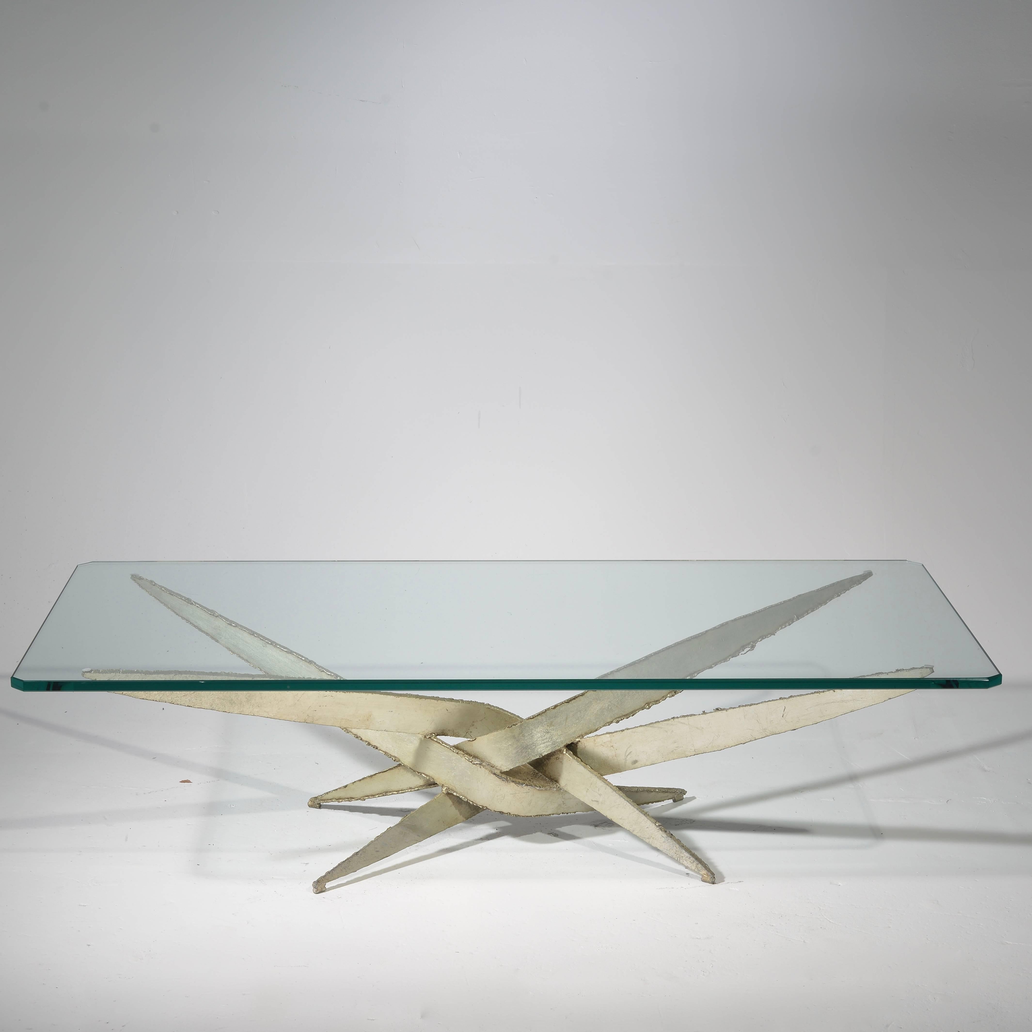 Brutalist Large Silas Seandel Torch Cut Coffee Table