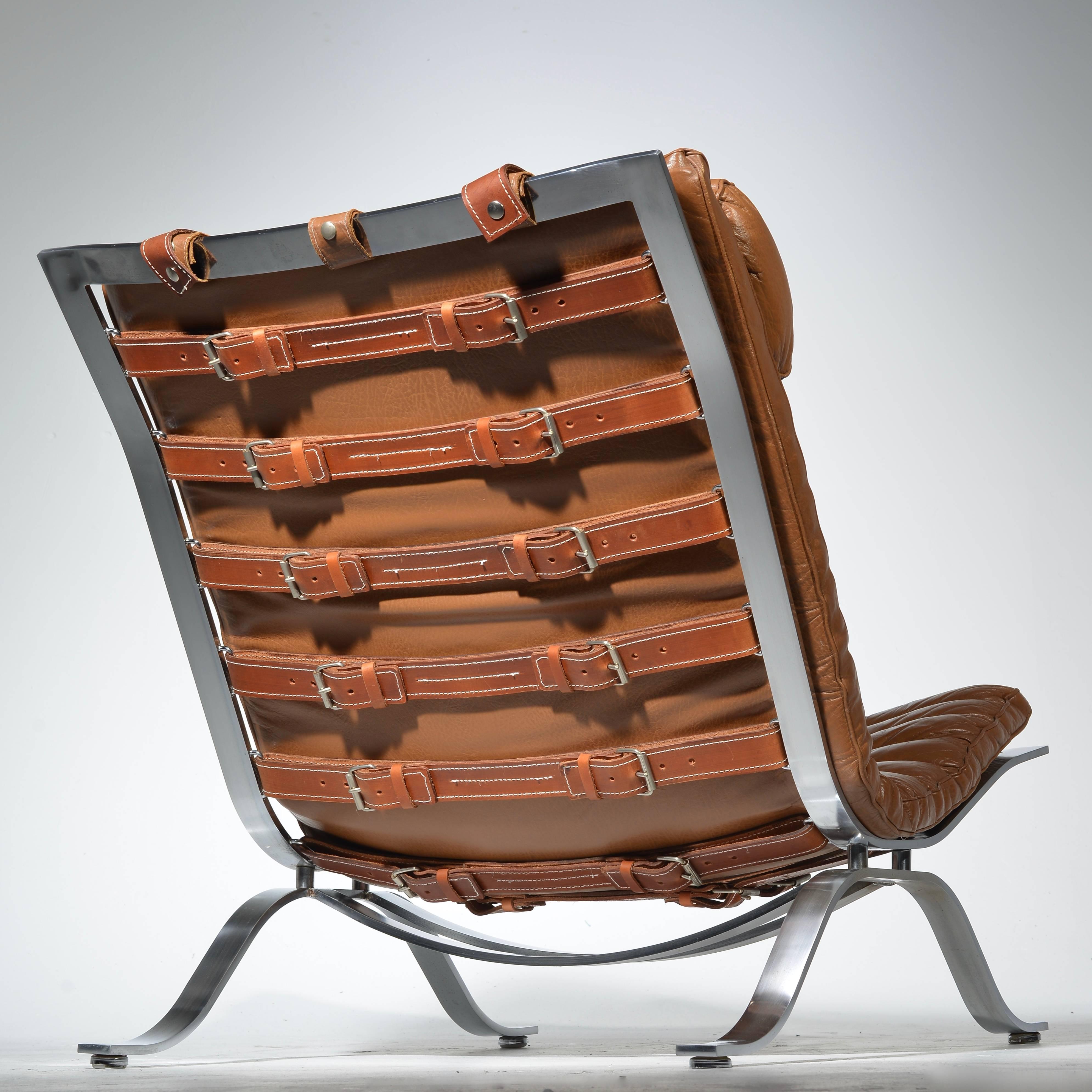 Arne Norell Ari Easy Chairs in Cognac Leather by Norell AB in Sweden 2