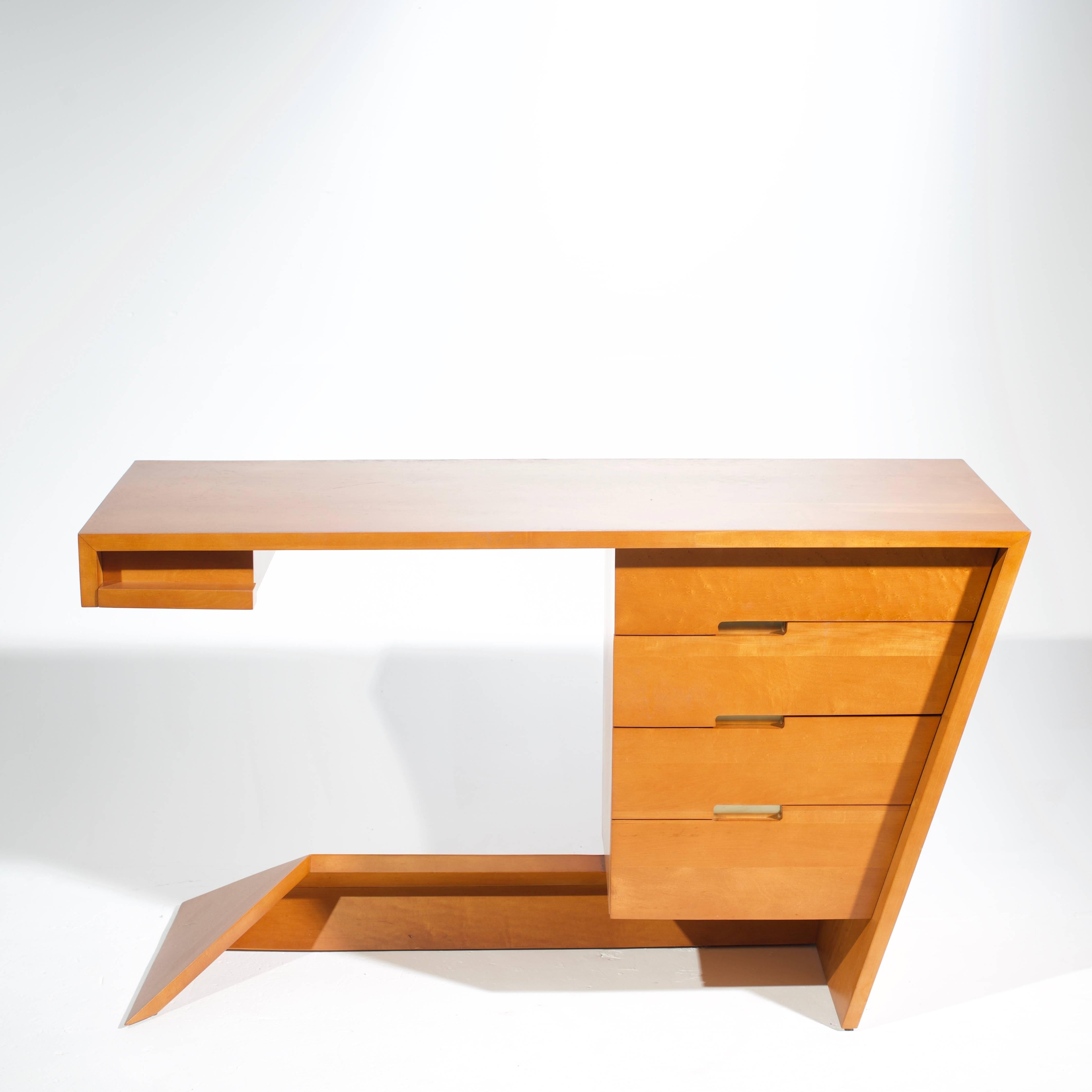 Modern Dan Johnson for Hayden Hall Solid Maple Desk, 1947 For Sale