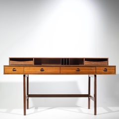 Jens Quistgaard for Løvig Walnut Flip-Top Executive Desk, 1966