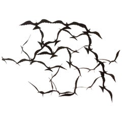 Flock of Seagulls Black Brass Sculpture by Bijan