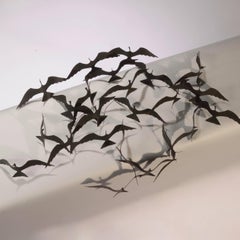 Flock of Seagulls Black Brass Sculpture by Bijan