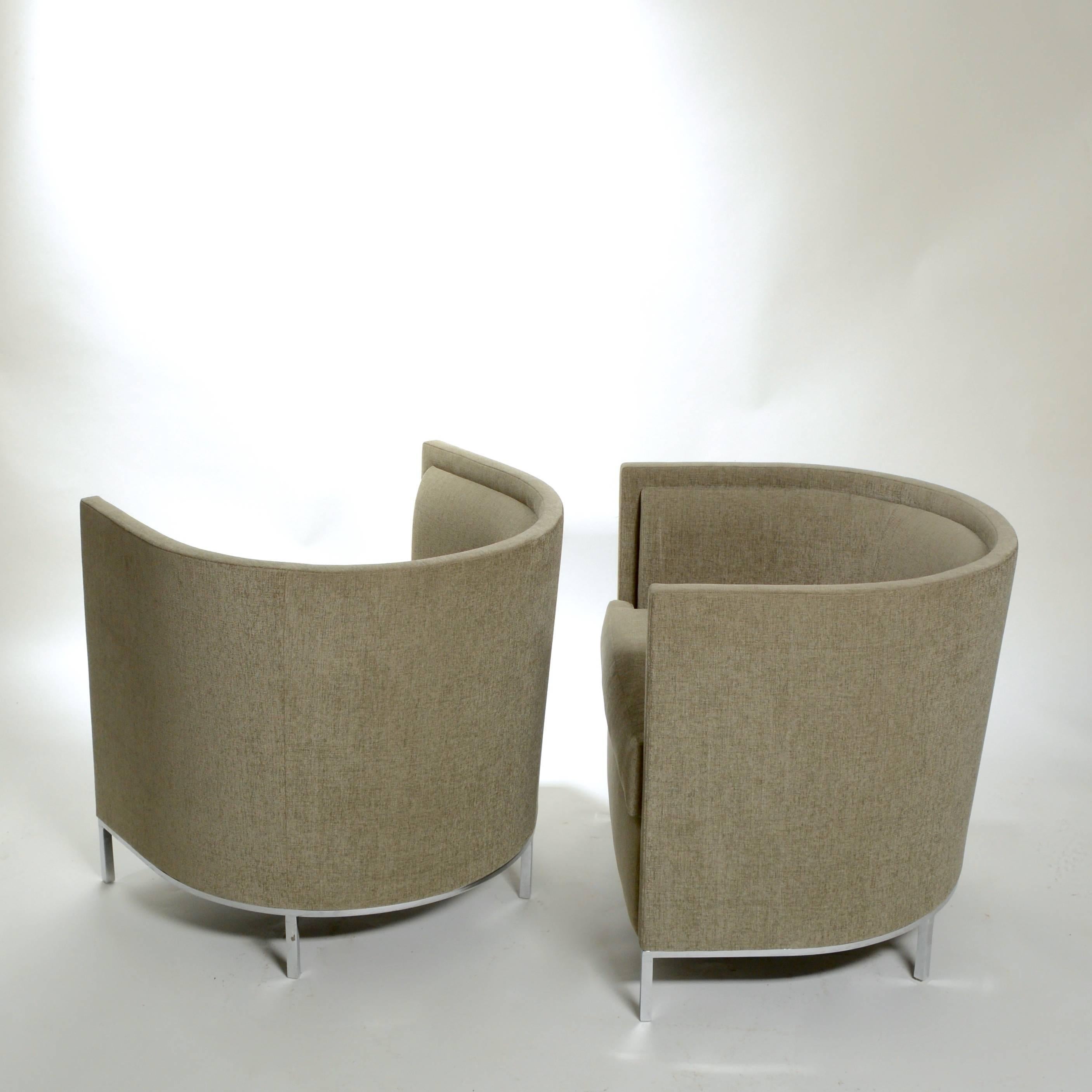 American Pair of California Modern Club Chairs by Martin Brattrud