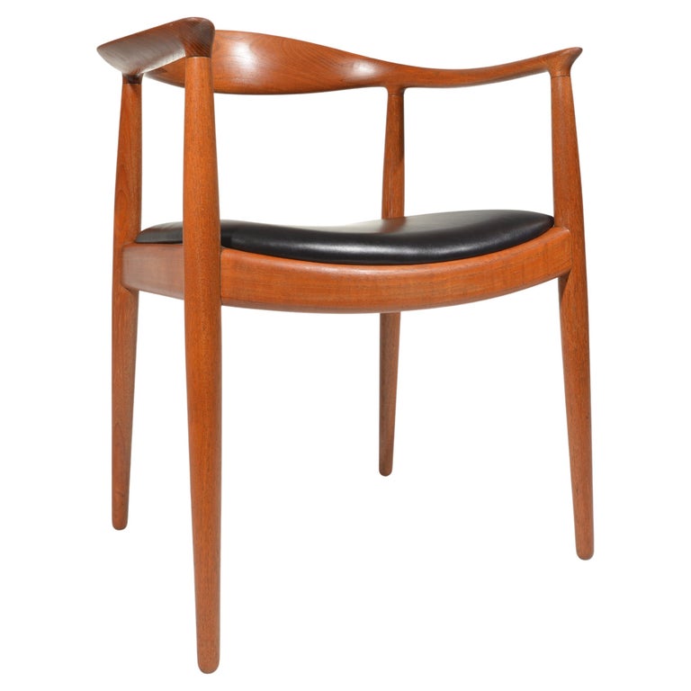 5 Hans Wegner for Johannes Hansen JH-503 Chairs in Teak and Leather For  Sale at 1stDibs
