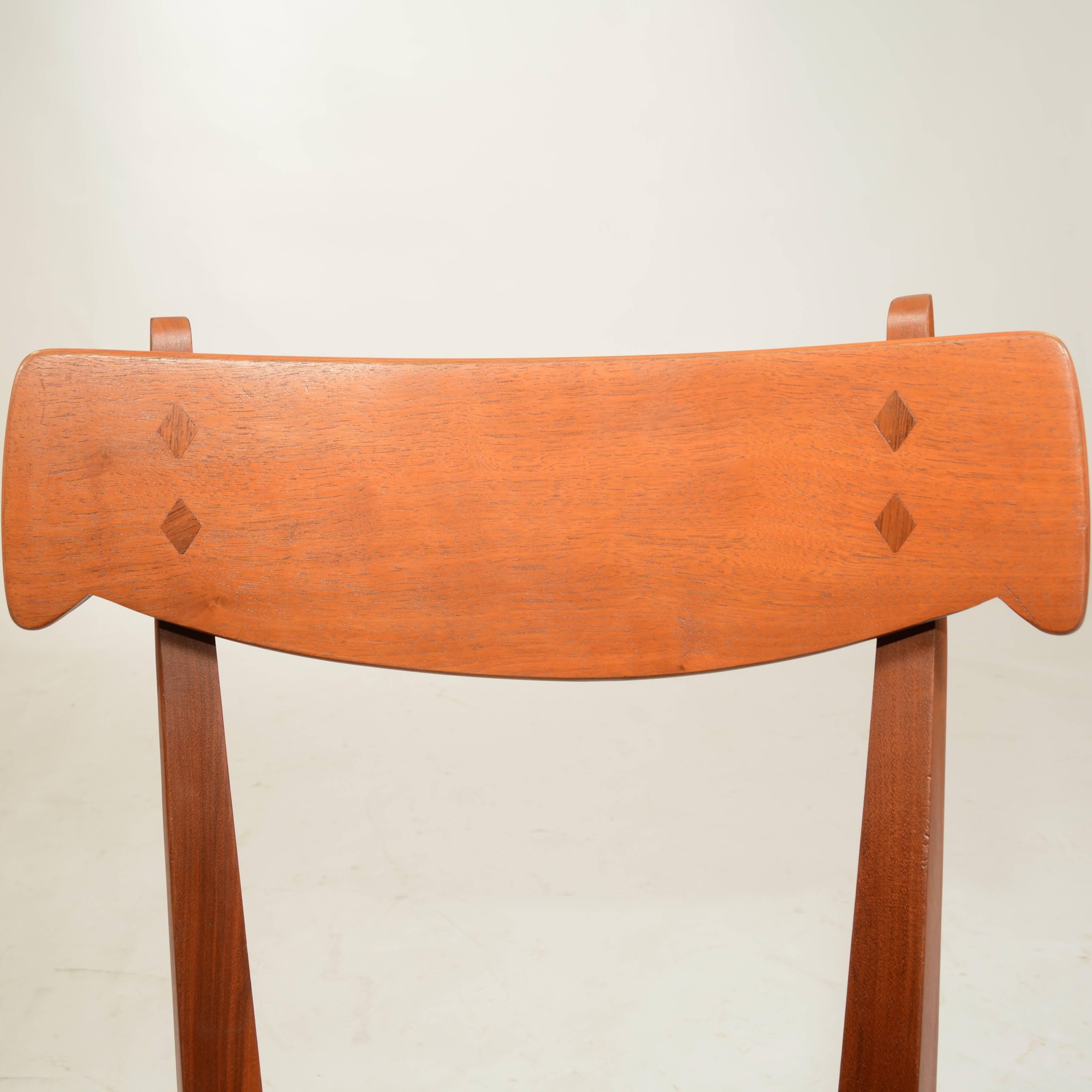 Set of Six Kipp Stewart for Drexel Walnut 'Declaration' Dining Chairs In Excellent Condition In Los Angeles, CA