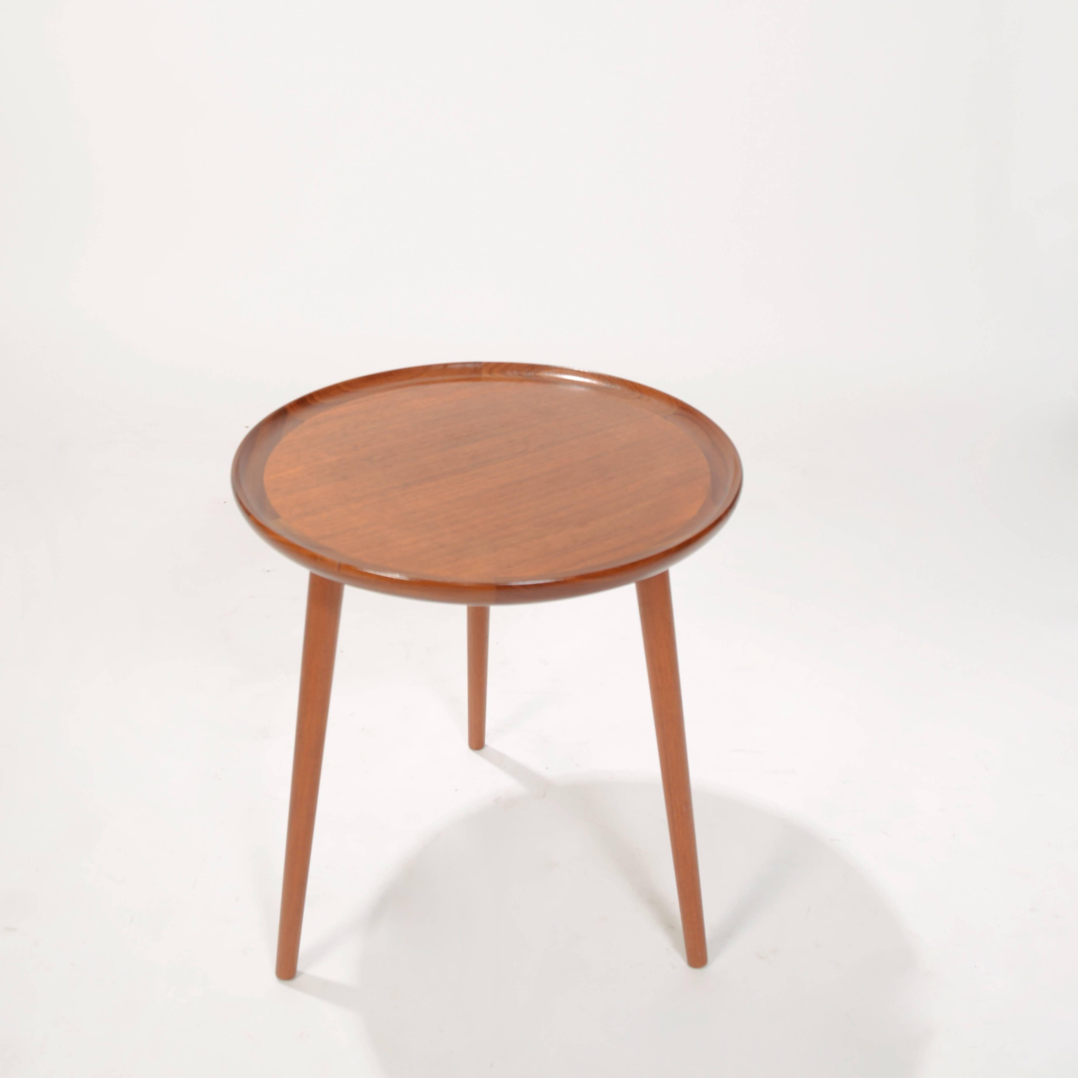 Danish Three-Legged Teak Table by Selig In Excellent Condition In Los Angeles, CA