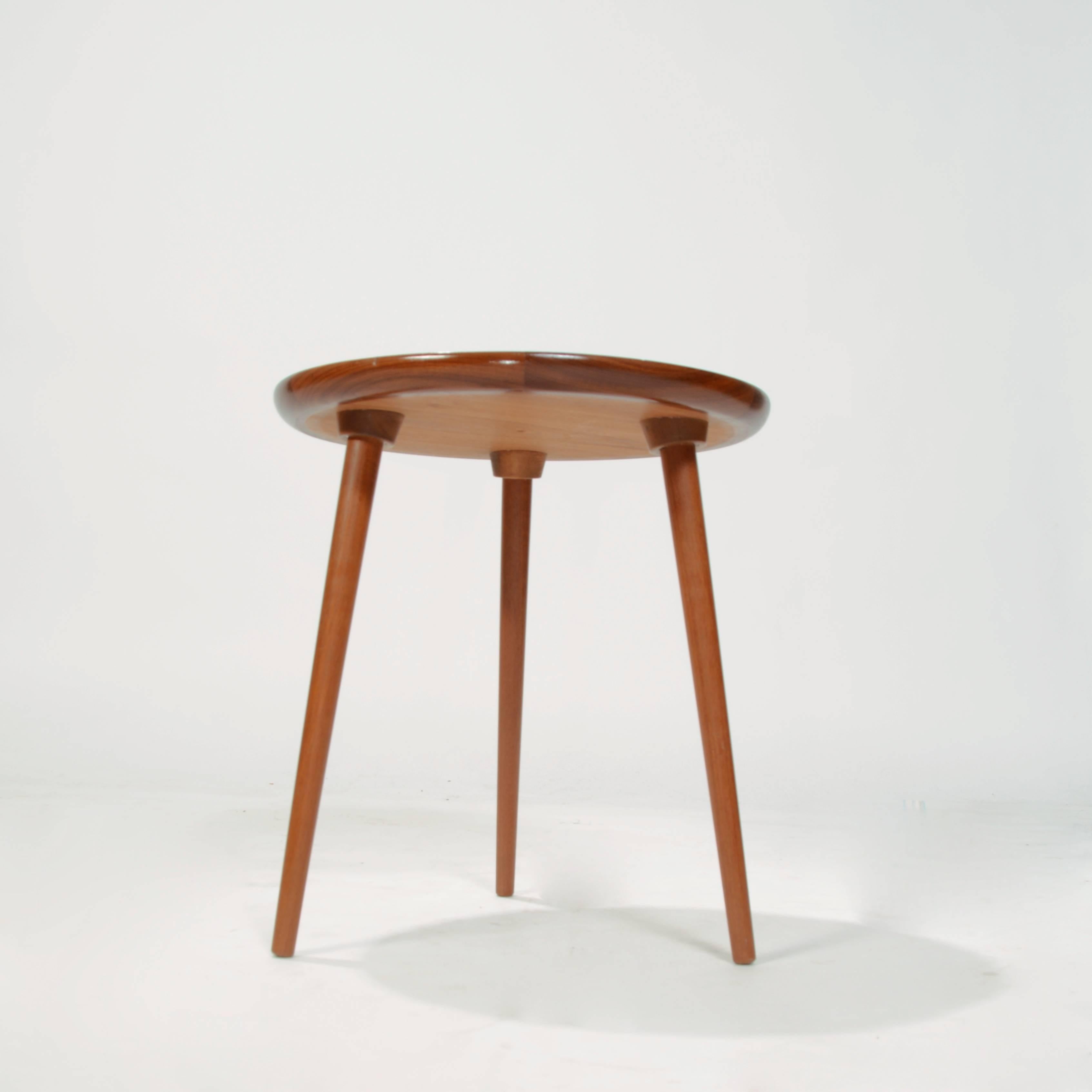 Scandinavian Modern Danish Three-Legged Teak Table by Selig