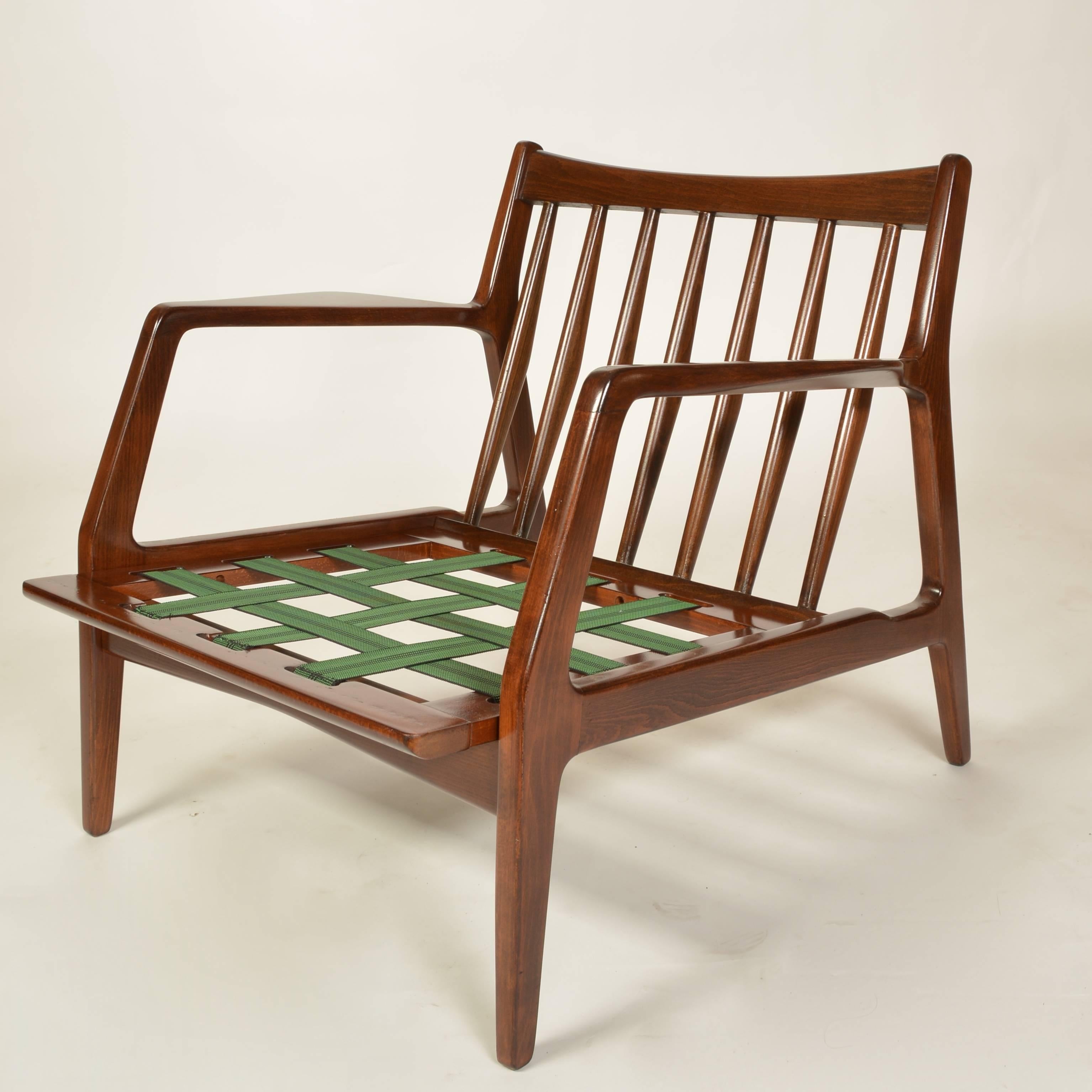Scandinavian Modern Pair of Danish Lounge Chairs by Ib Kofod-Larsen for Selig, Restored 