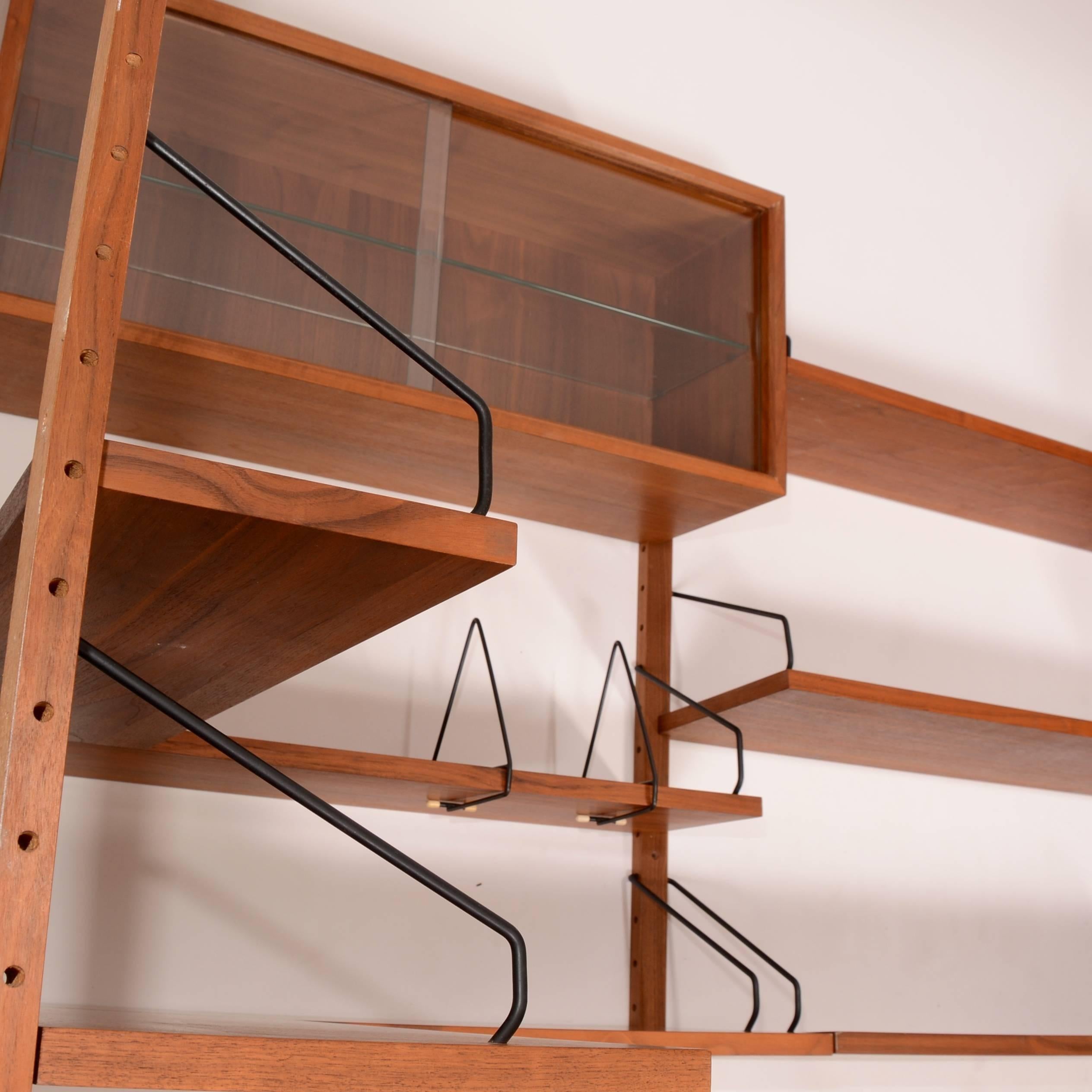 1958 Danish Walnut Cado Wall Unit with Corner Section by Poul Cadovius 2