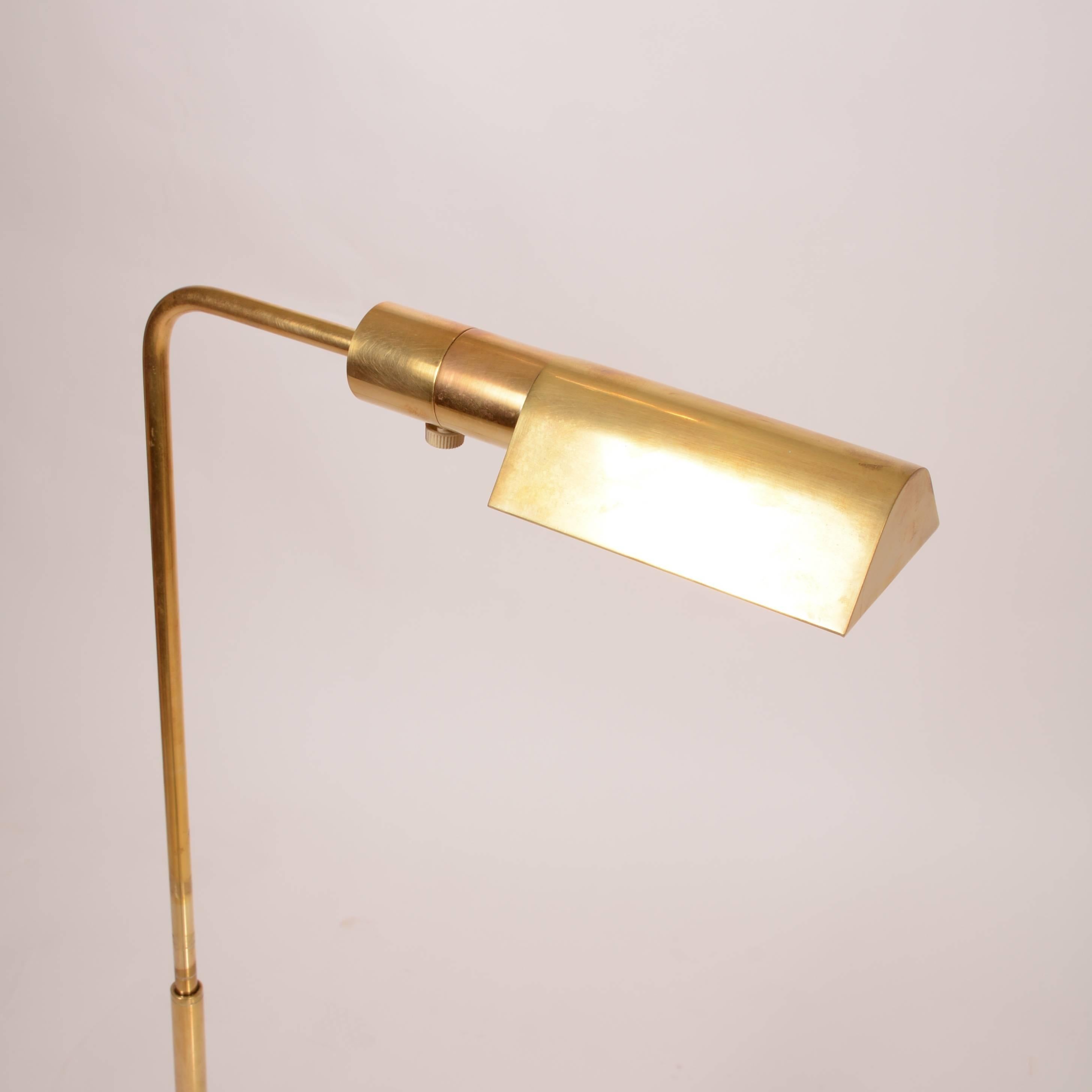 Brass and Cut Glass Floor Lamp by Casella  2