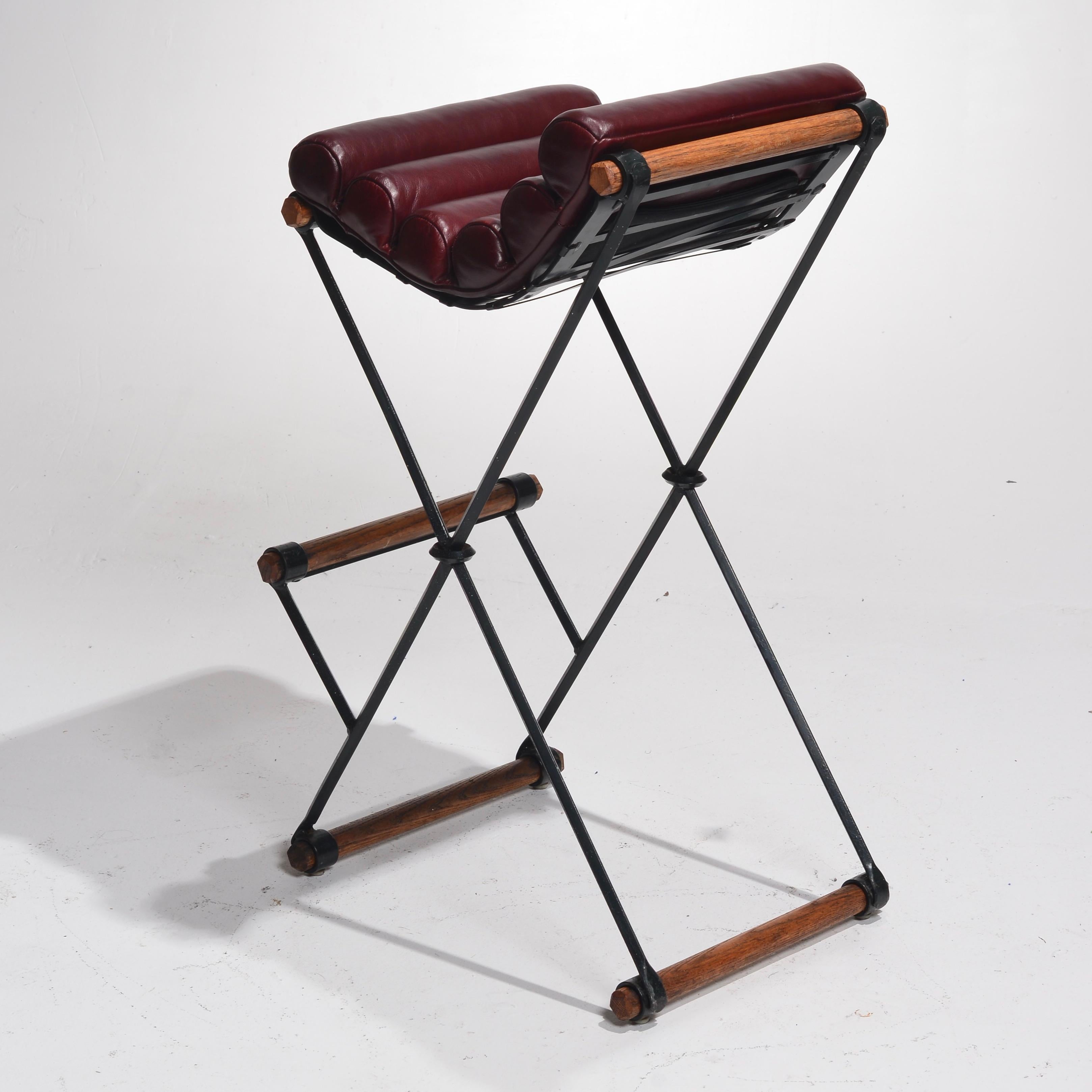 Iron & Rolled Seat Bar Stools by Cleo Baldon for Terra Furniture For Sale 3