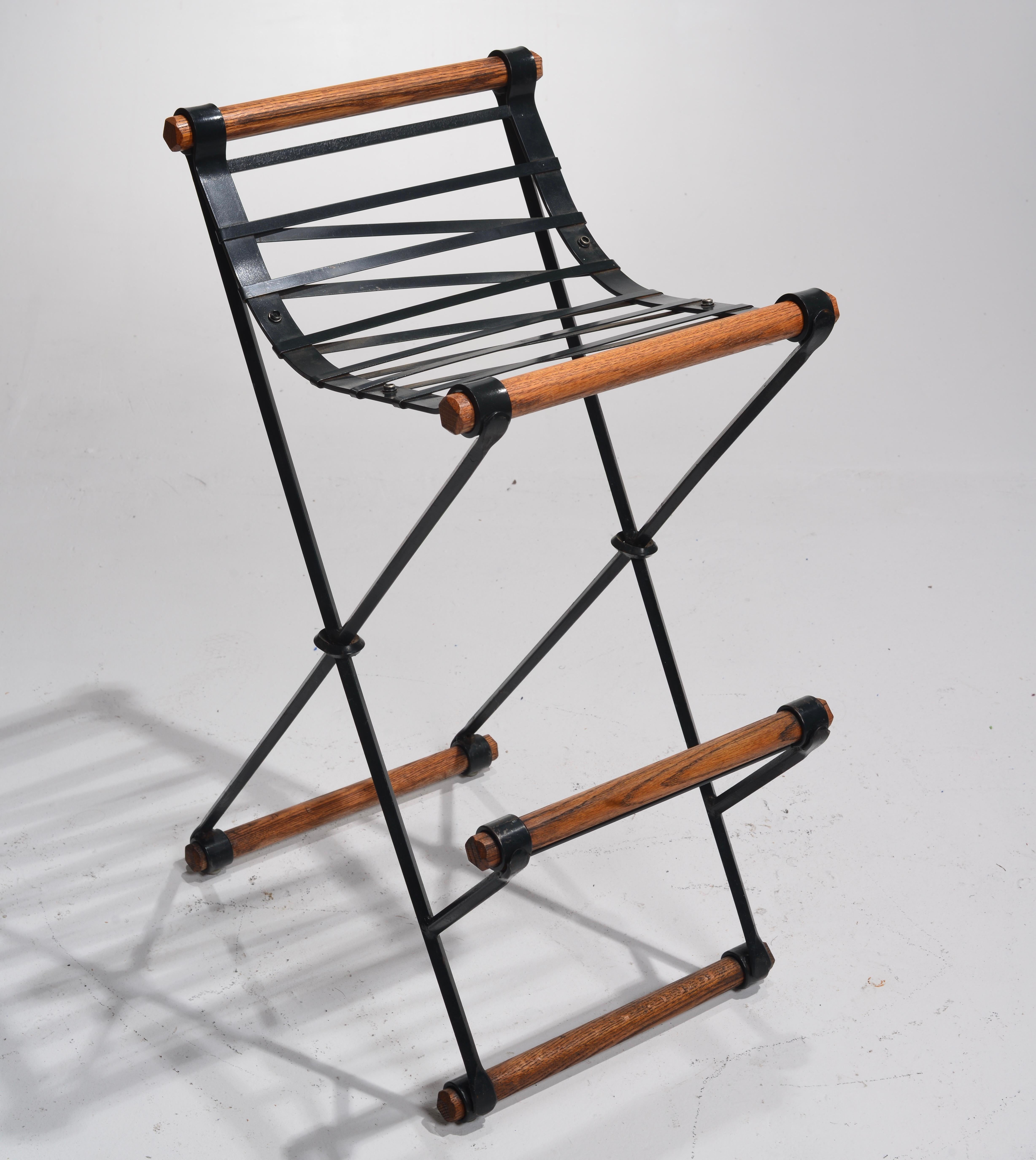 Iron & Rolled Seat Bar Stools by Cleo Baldon for Terra Furniture For Sale 7