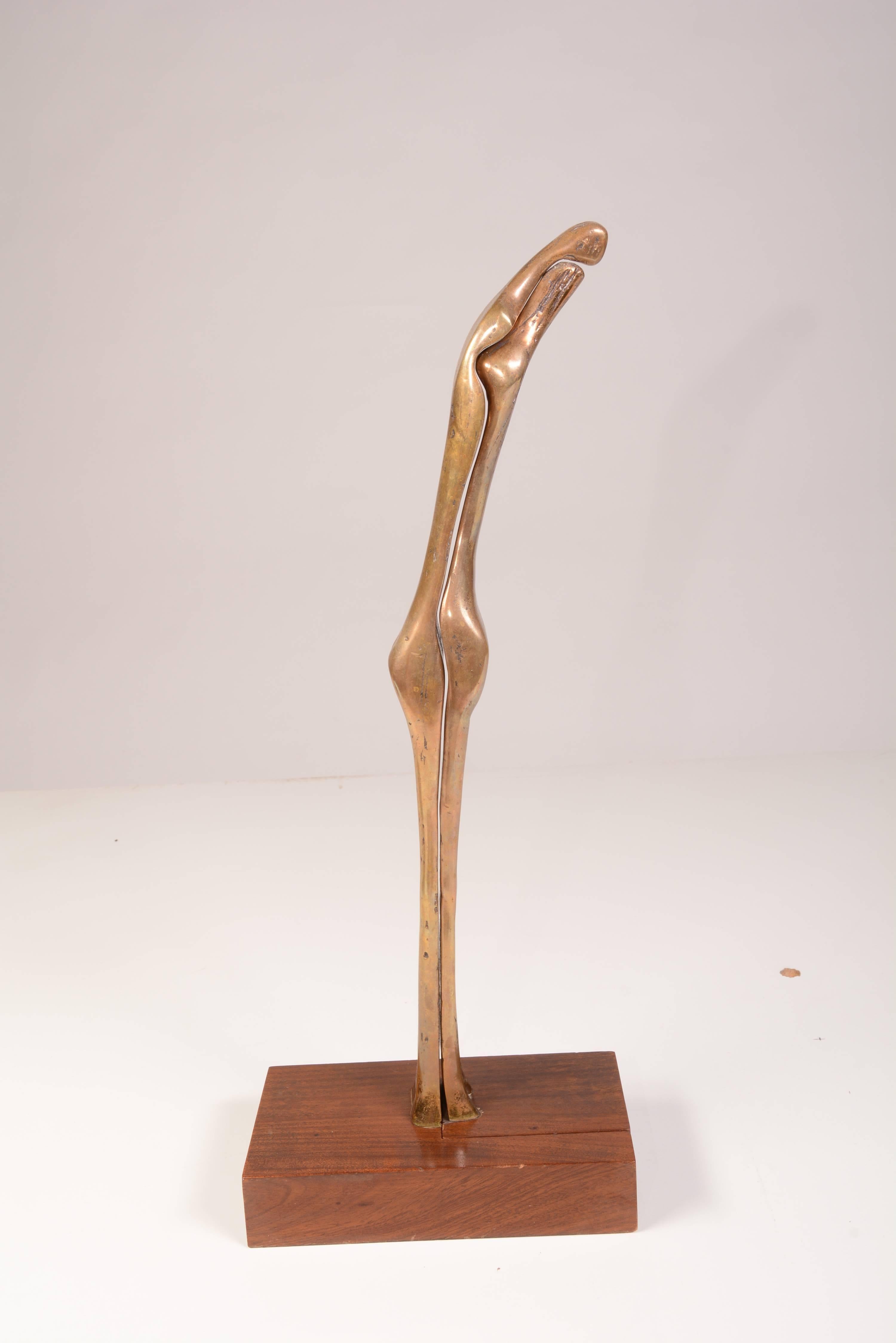 This is a rare and great example of Aharon Bezalels beautiful and evocative work. Aharon Bezalel lived and worked in Jerusalem. 
He studied carving and sculpture with the artists Martin Rost and Zeev Ben Tzvi at the Bezalel Academy for Arts and