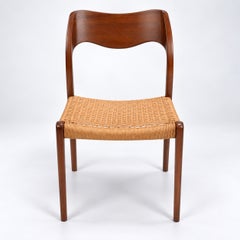 Niels Moller Model 71 Walnut Papercord Danish Dining Chairs, 4 Available