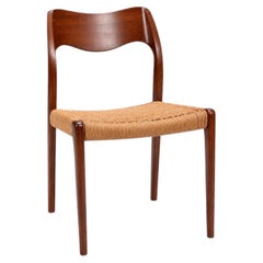 Niels Moller Model 71 Walnut Papercord Danish Dining Chairs, 4 Available