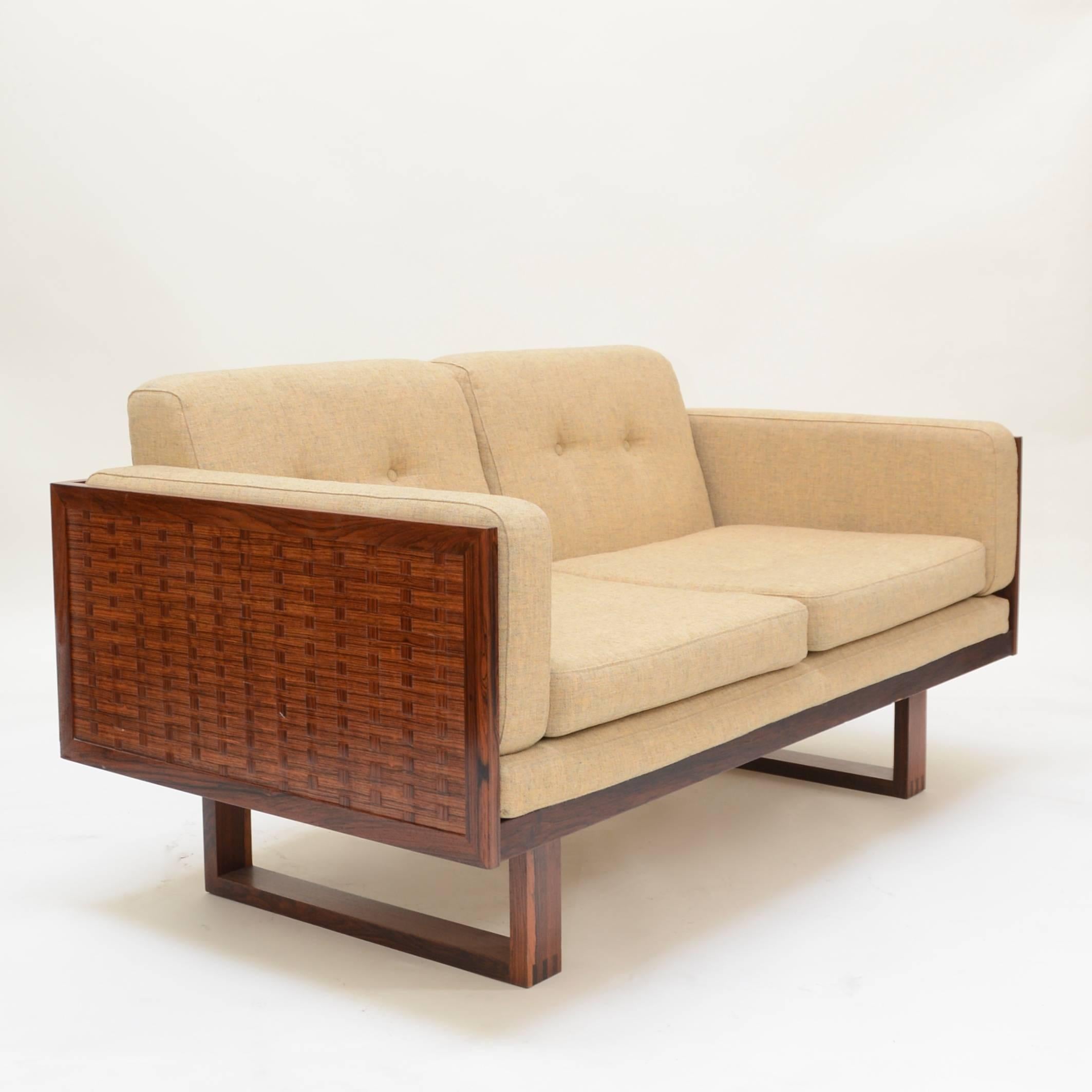 Poul Cadovius Zweisitziges Sofa und Stuhlset aus Palisanderholz für France & Son (20. Jahrhundert)