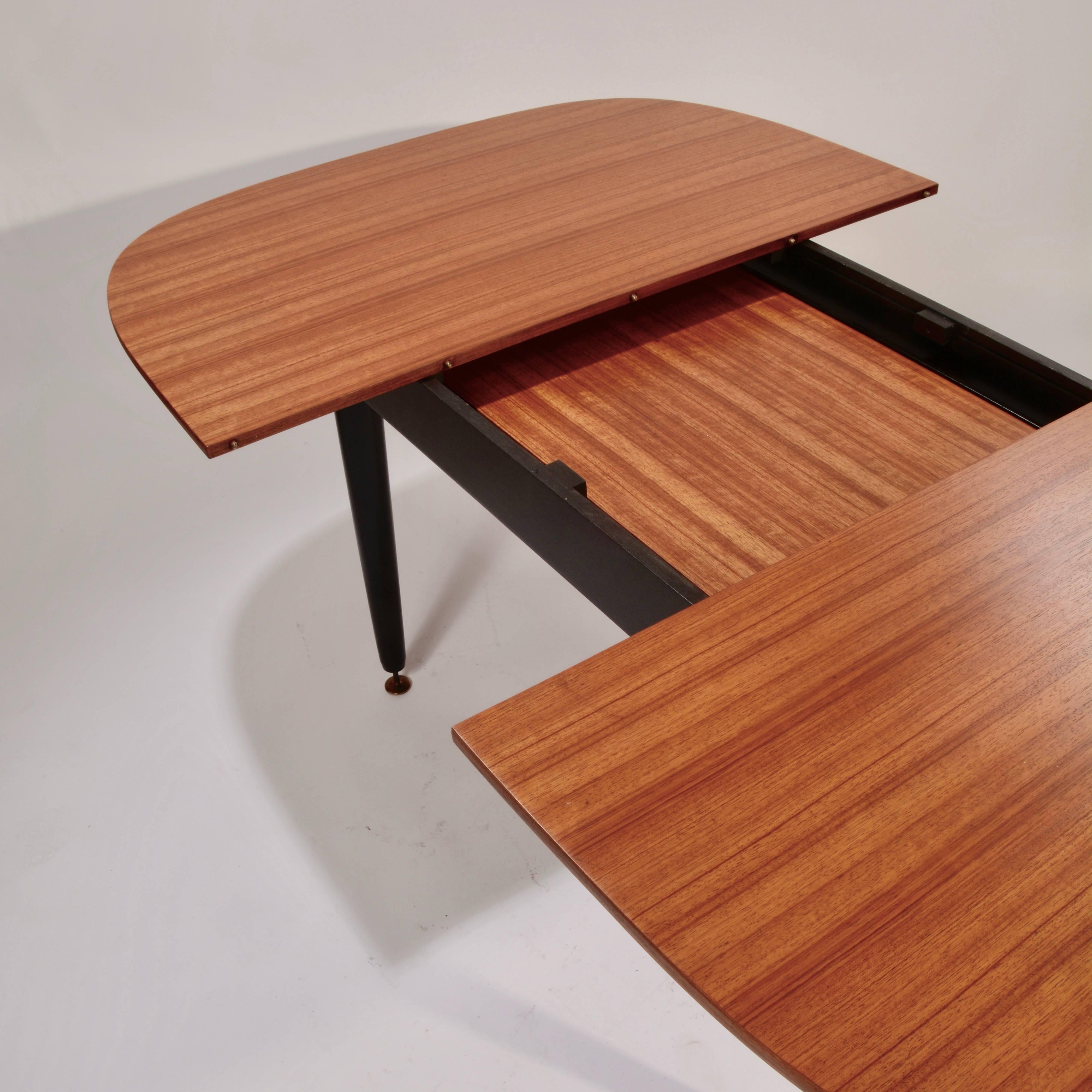 English Early G-Plan Dining Table by E Gomme in Mahogany and Black For Sale