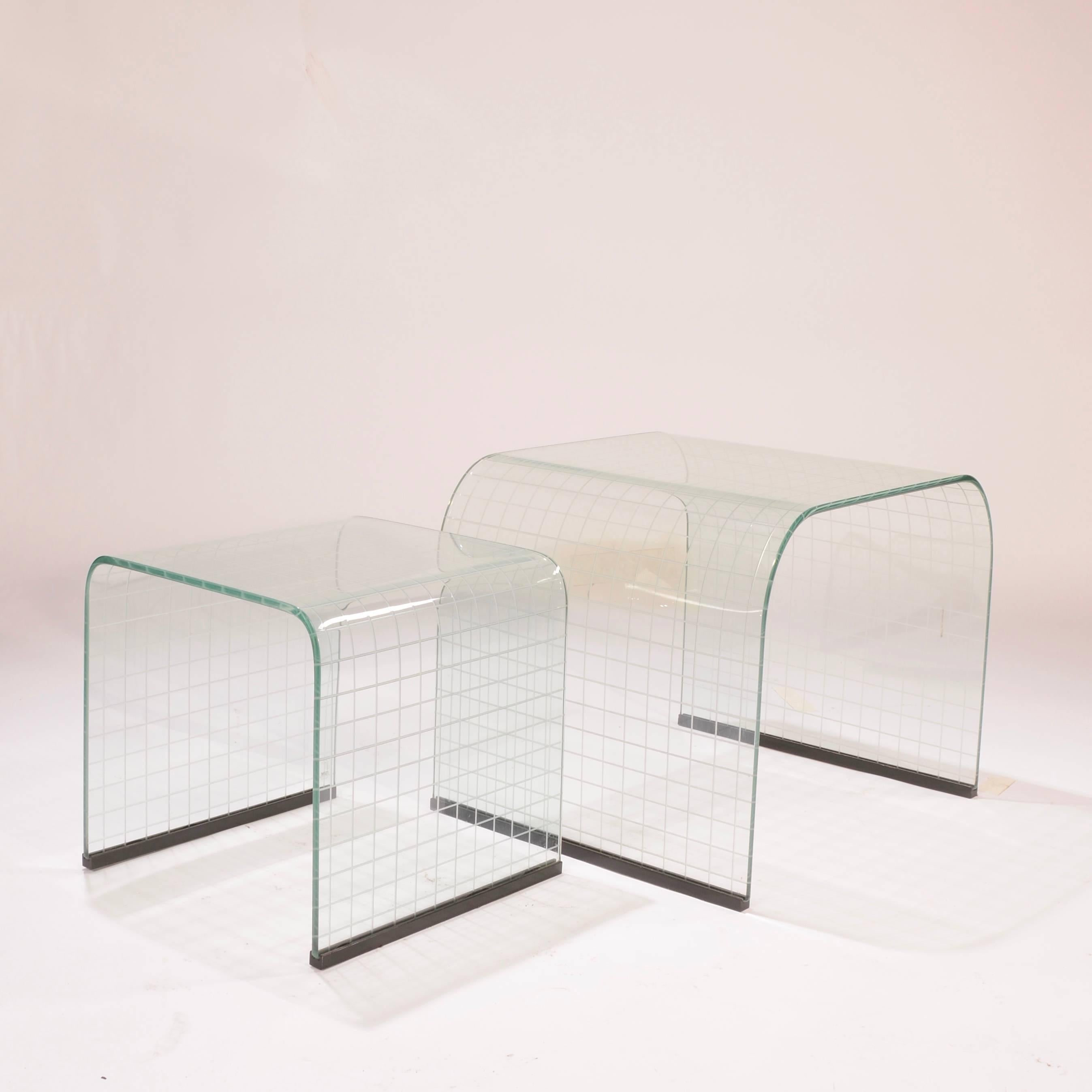 bent glass nest of tables