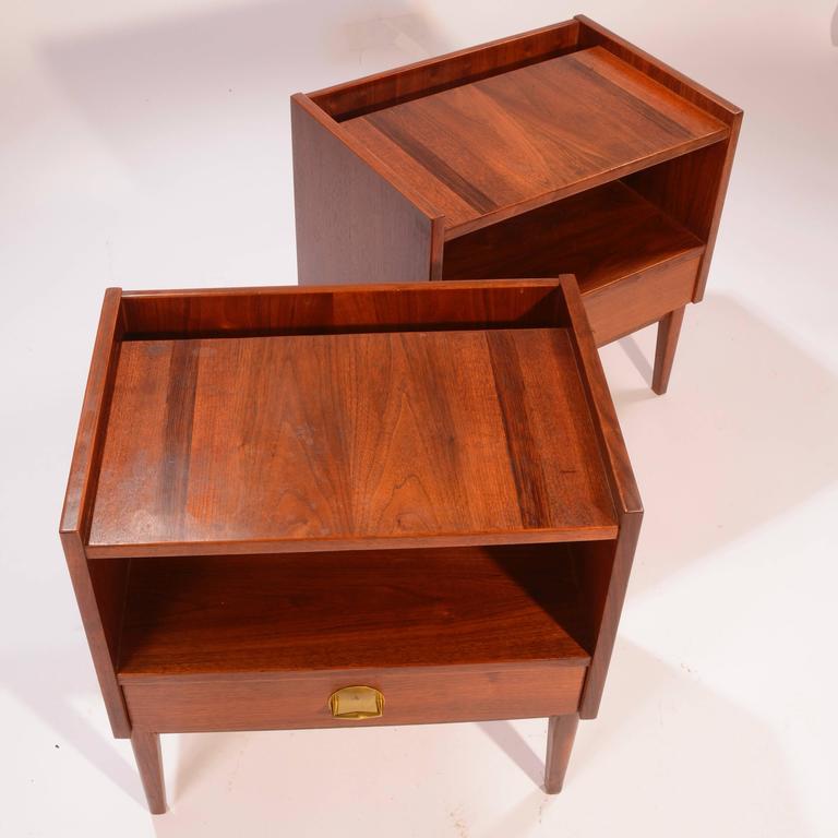 Californian Modern Walnut Nightstands, circa 1965 at 1stdibs