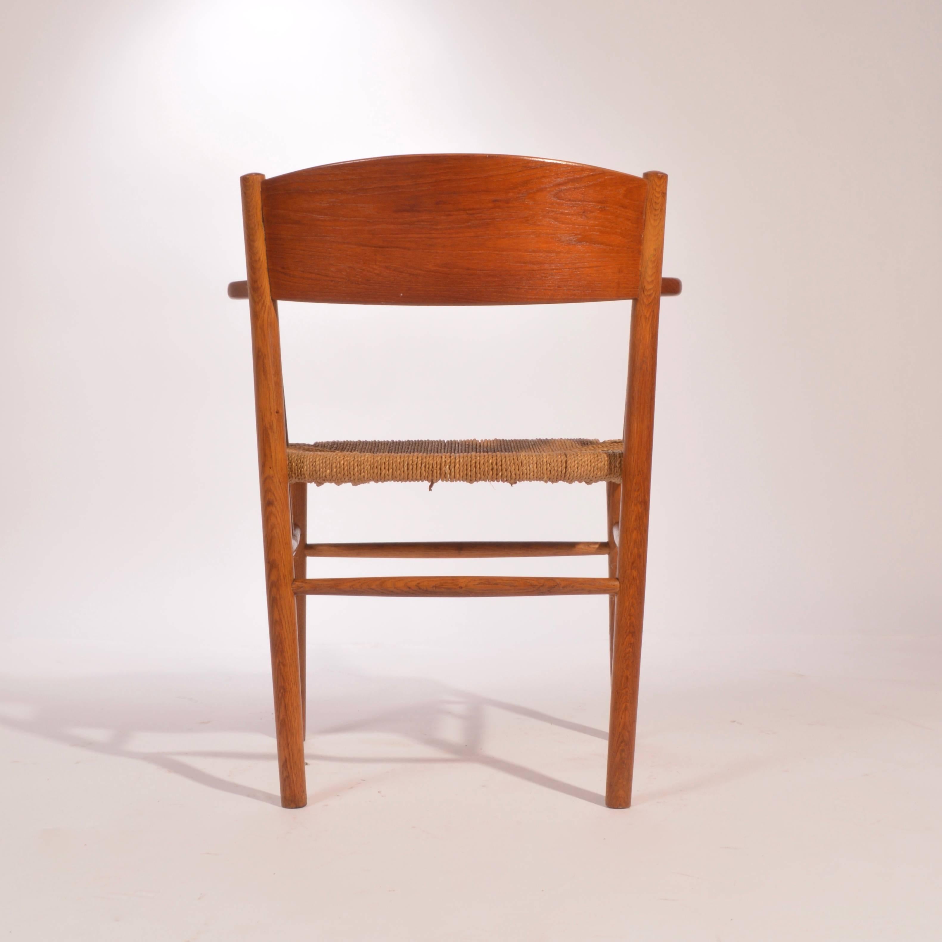 Danish Børge Mogensen Teak and Seagrass Dining Chair Set