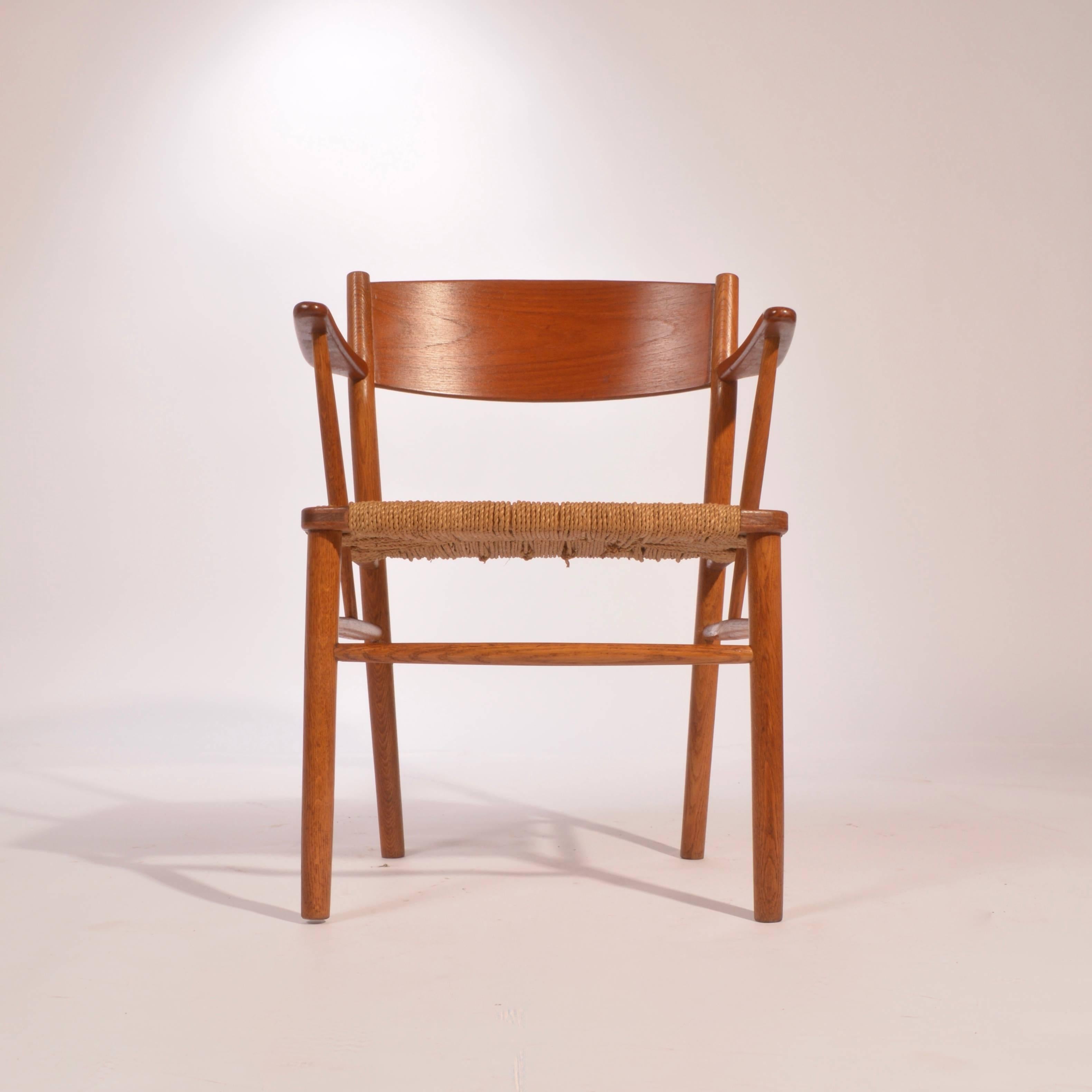 Mid-20th Century Børge Mogensen Teak and Seagrass Dining Chair Set