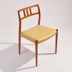 Eight J.L. Møller Model 79 Dining Chairs by Niels Møller in Leather