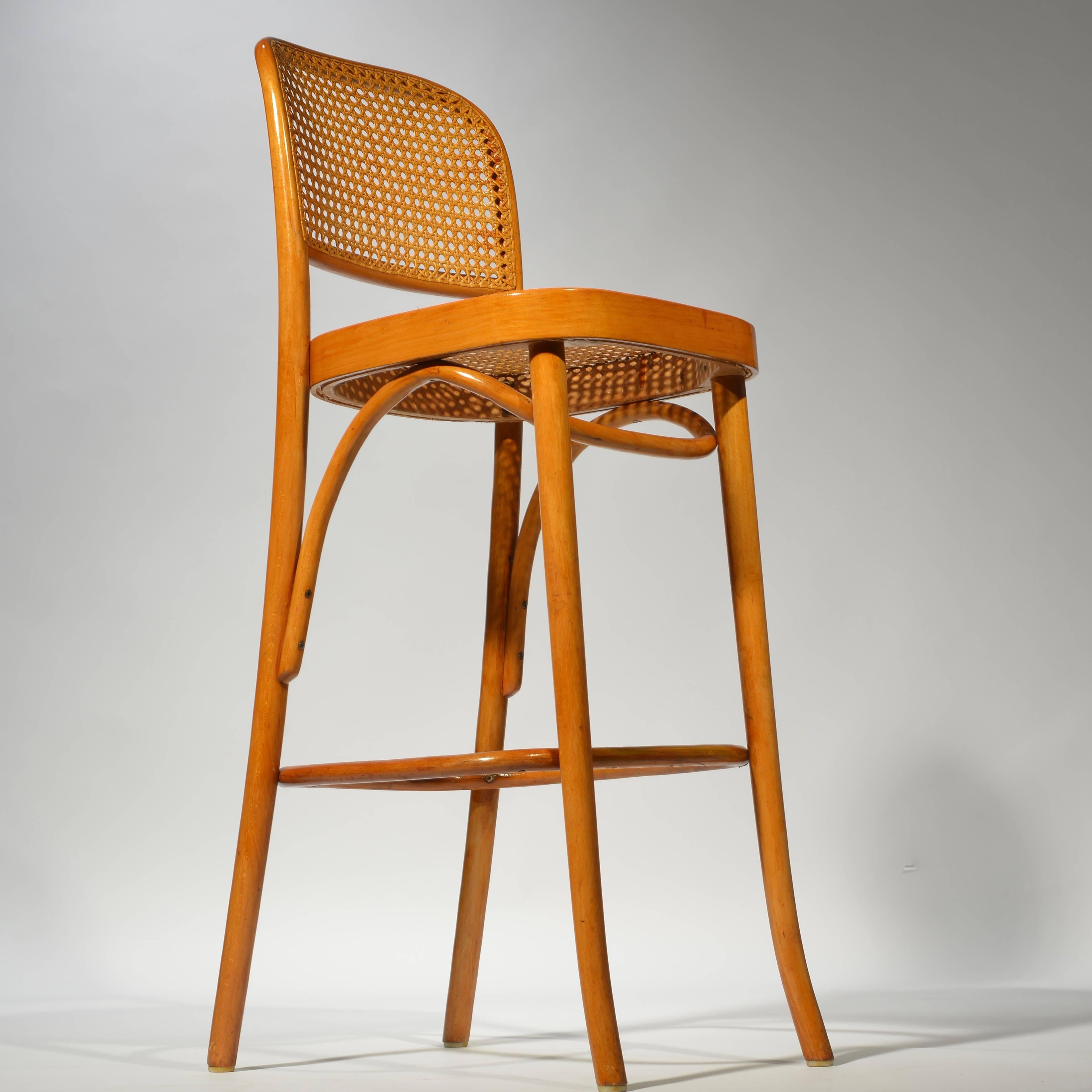 Polish Prague Bar Stool by Josef Frank & Josef Hoffmann for MFG, Thonet