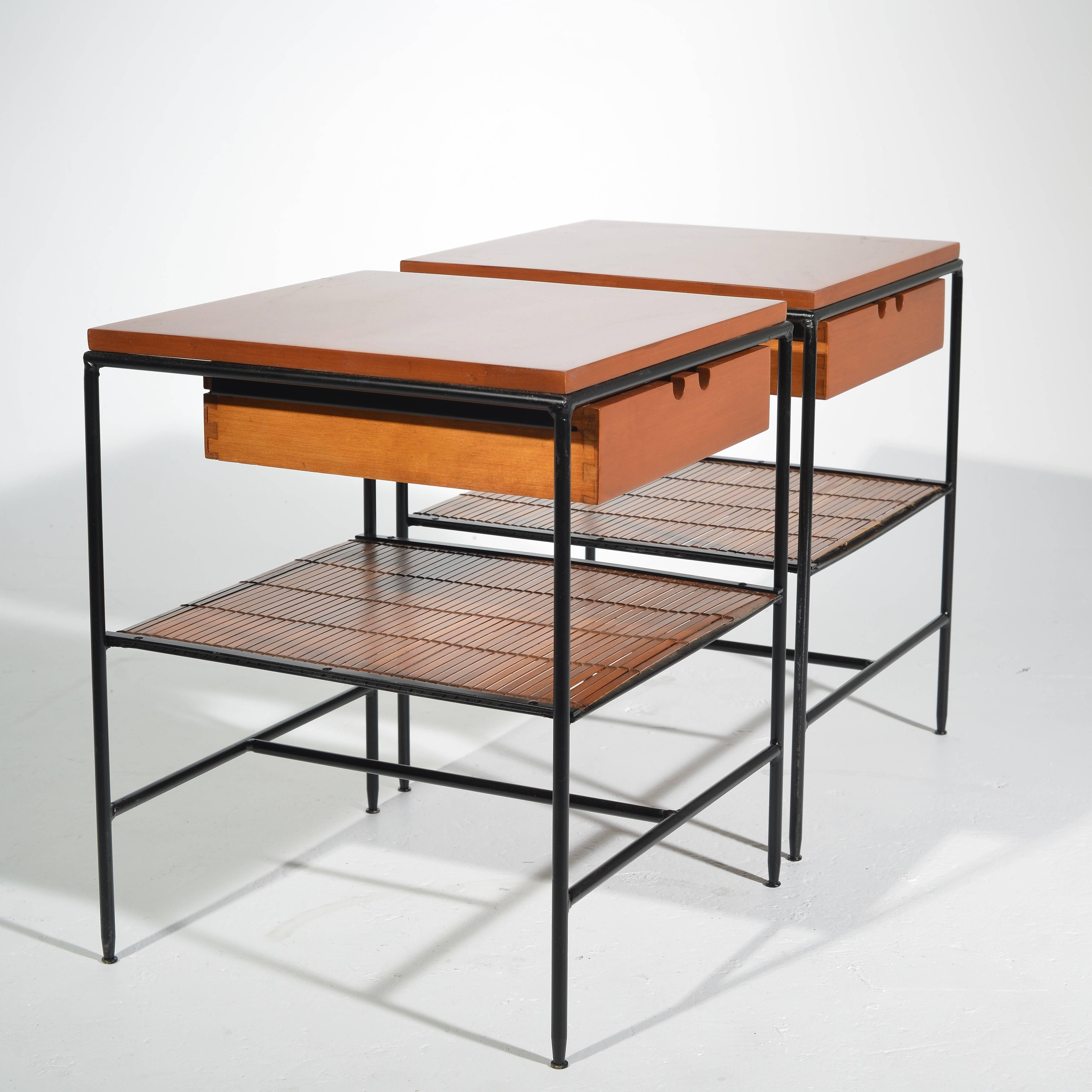 Mid-20th Century Rare Bamboo and Birch Nightstands by Paul McCobb for Planner Group