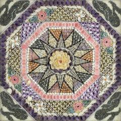 Unusual Large Sailor's Valentine in Square Form with Original Label