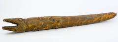 Folky Carved Wooden Alligator