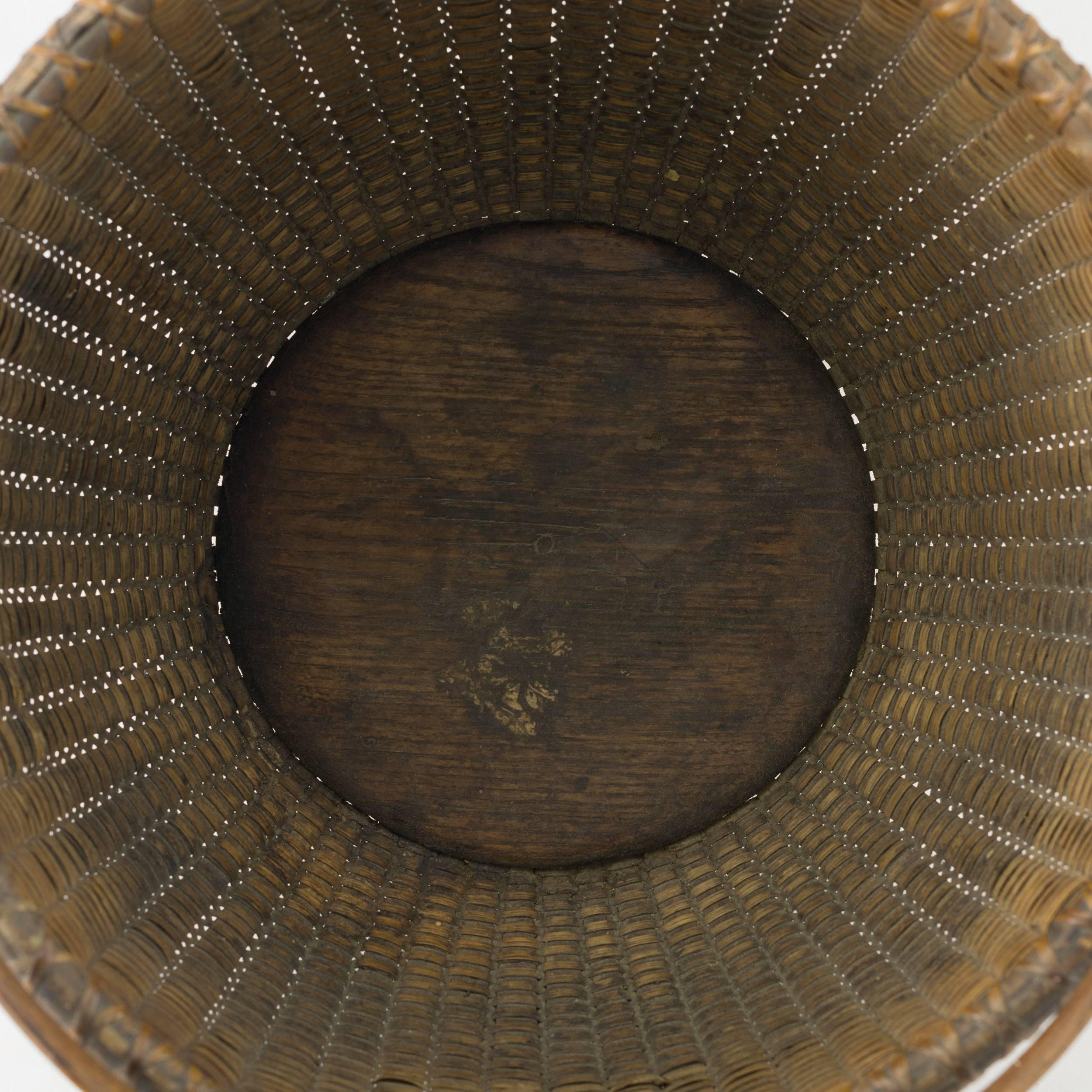 Open Round Nantucket Lightship Basket Made by Capt. James Wyer 1