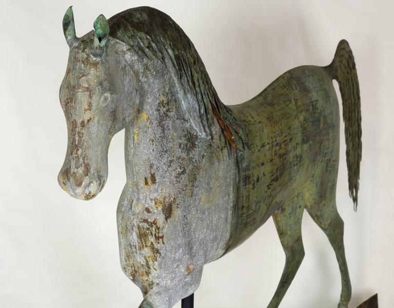 Exceptional Copper and Zinc Horse Weathervane at 1stDibs