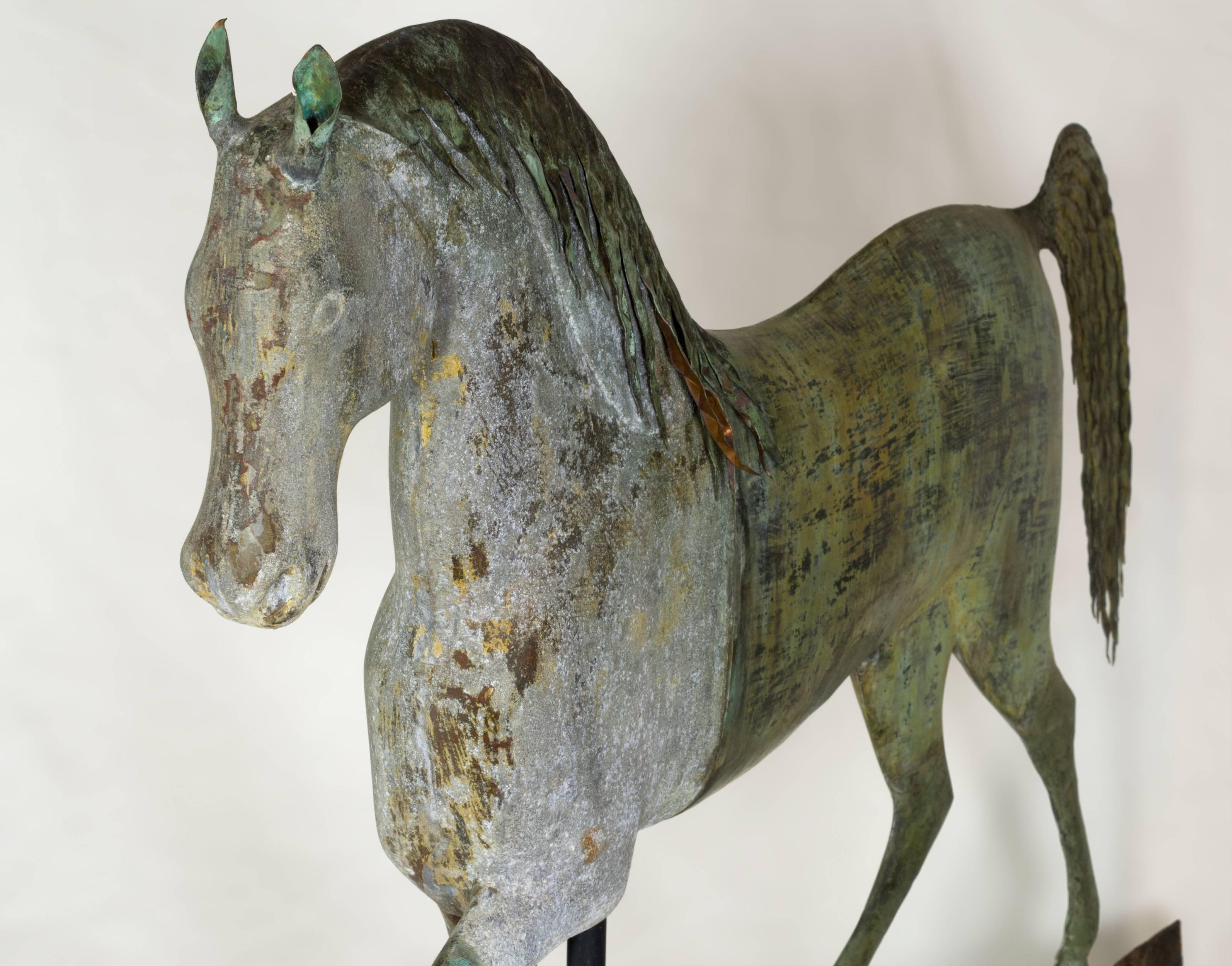 Exceptional Copper and Zinc Horse Weathervane In Good Condition In Nantucket, MA