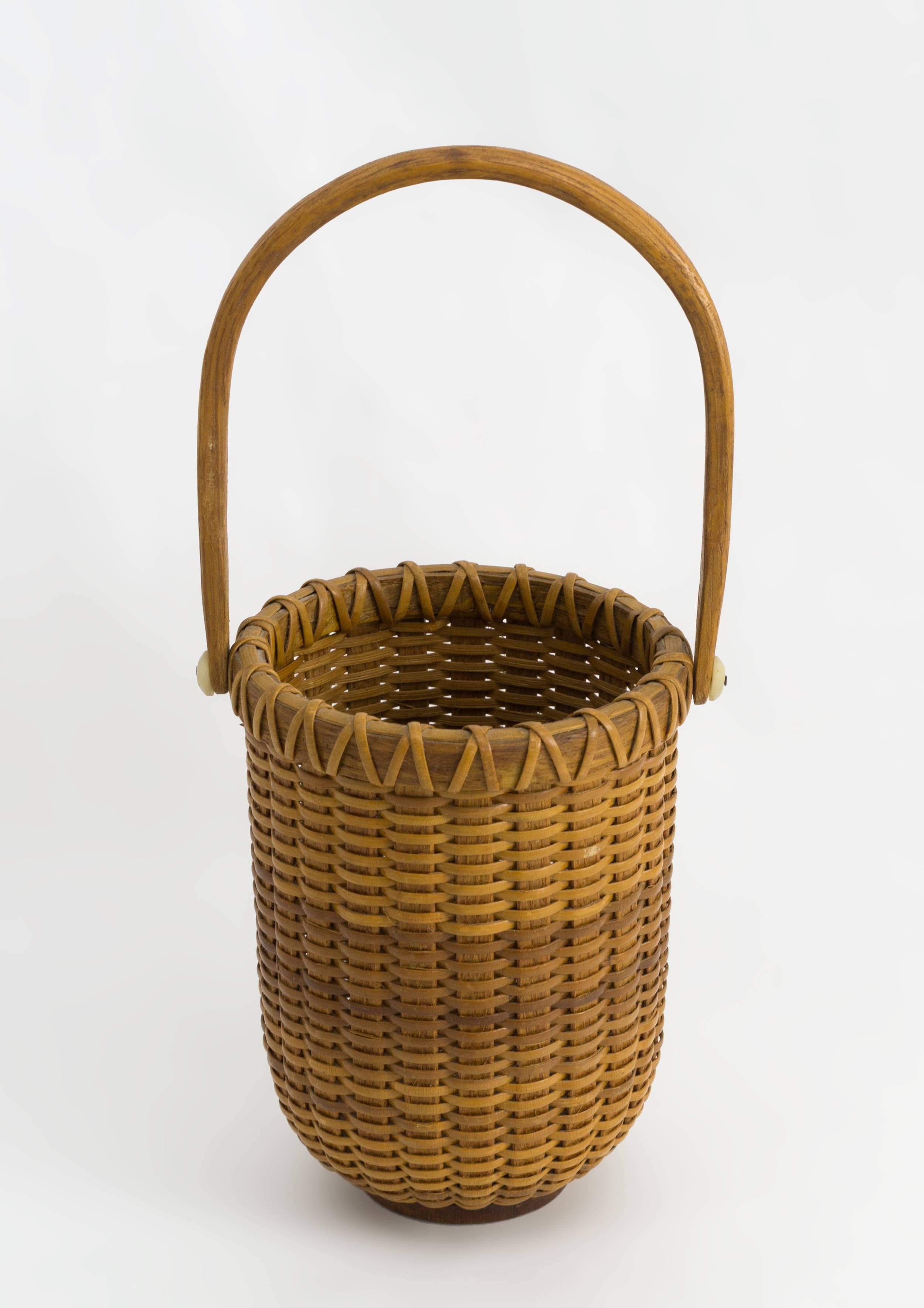American Small Open Round Nantucket Lightship Basket by Paul Willer