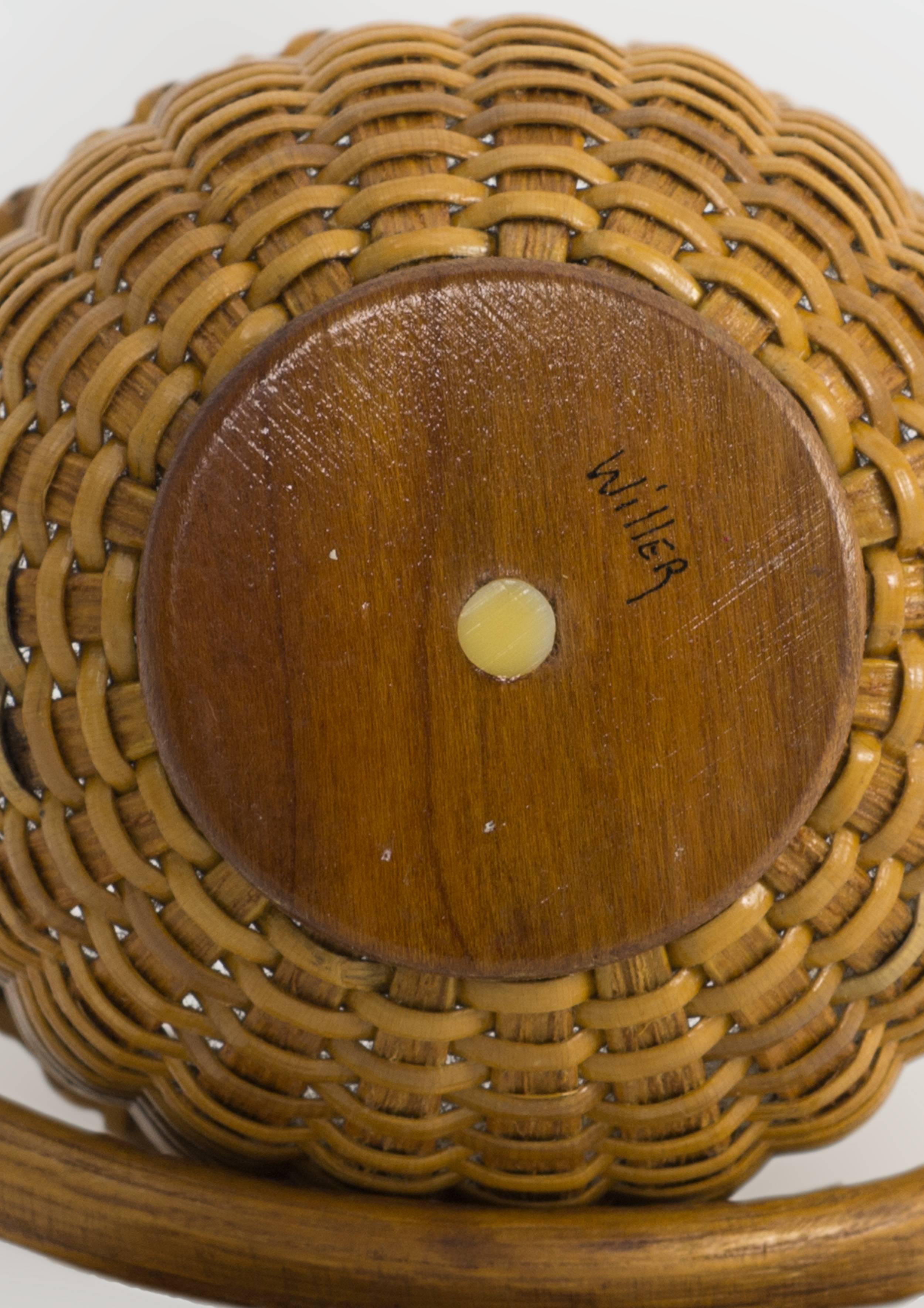 Small Open Round Nantucket Lightship Basket by Paul Willer 1