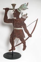 Sheet Metal and Copper Silhouette Indian Weathervane