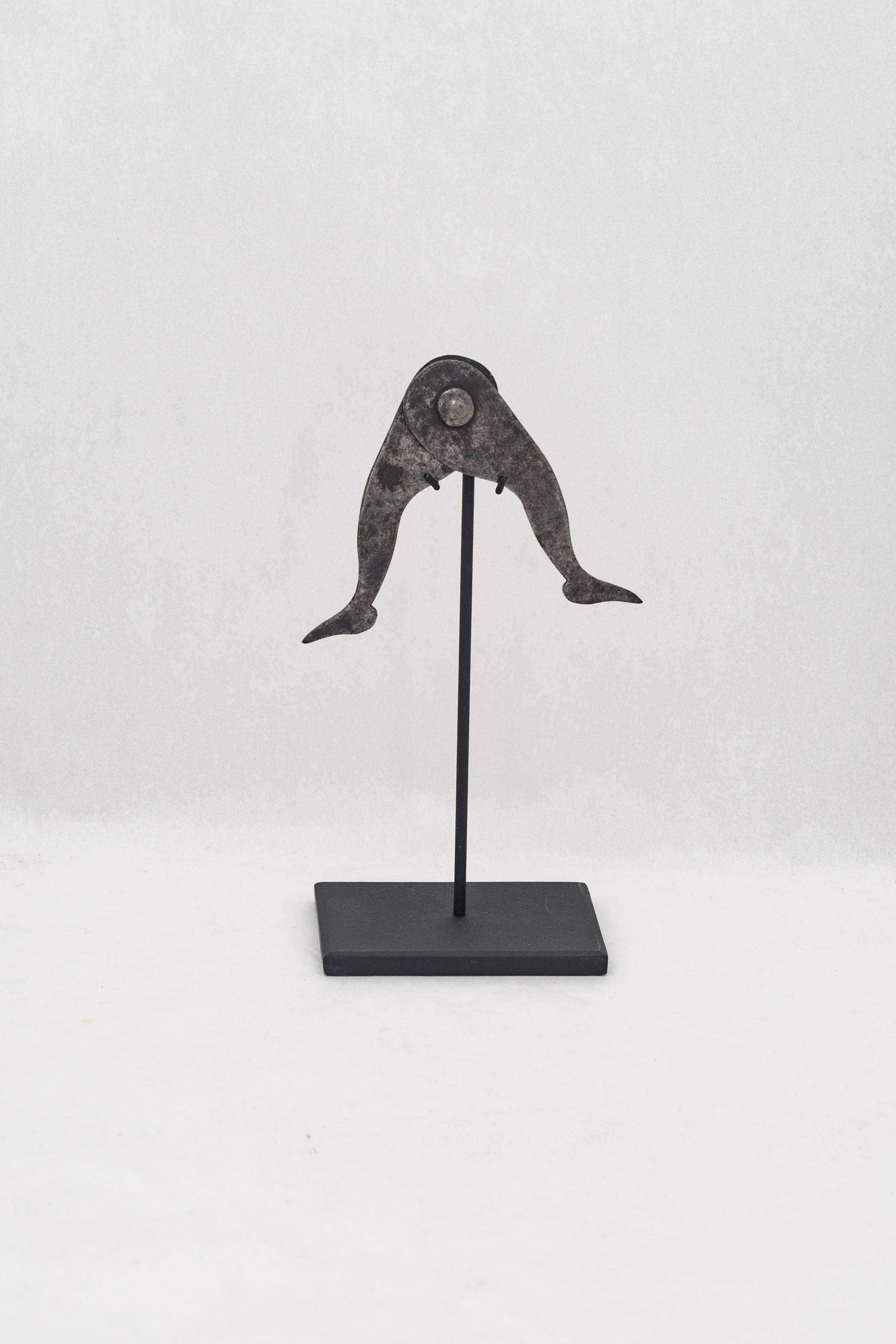 A collection of ladies leg calipers
Group of nine user-made whimsical calipers in the form
of ladies legs, cut from steel.
Used to measure inside and outside diameters.
Each on a custom stand.

Measurements:
Calipers – 3” to 8”
Height on