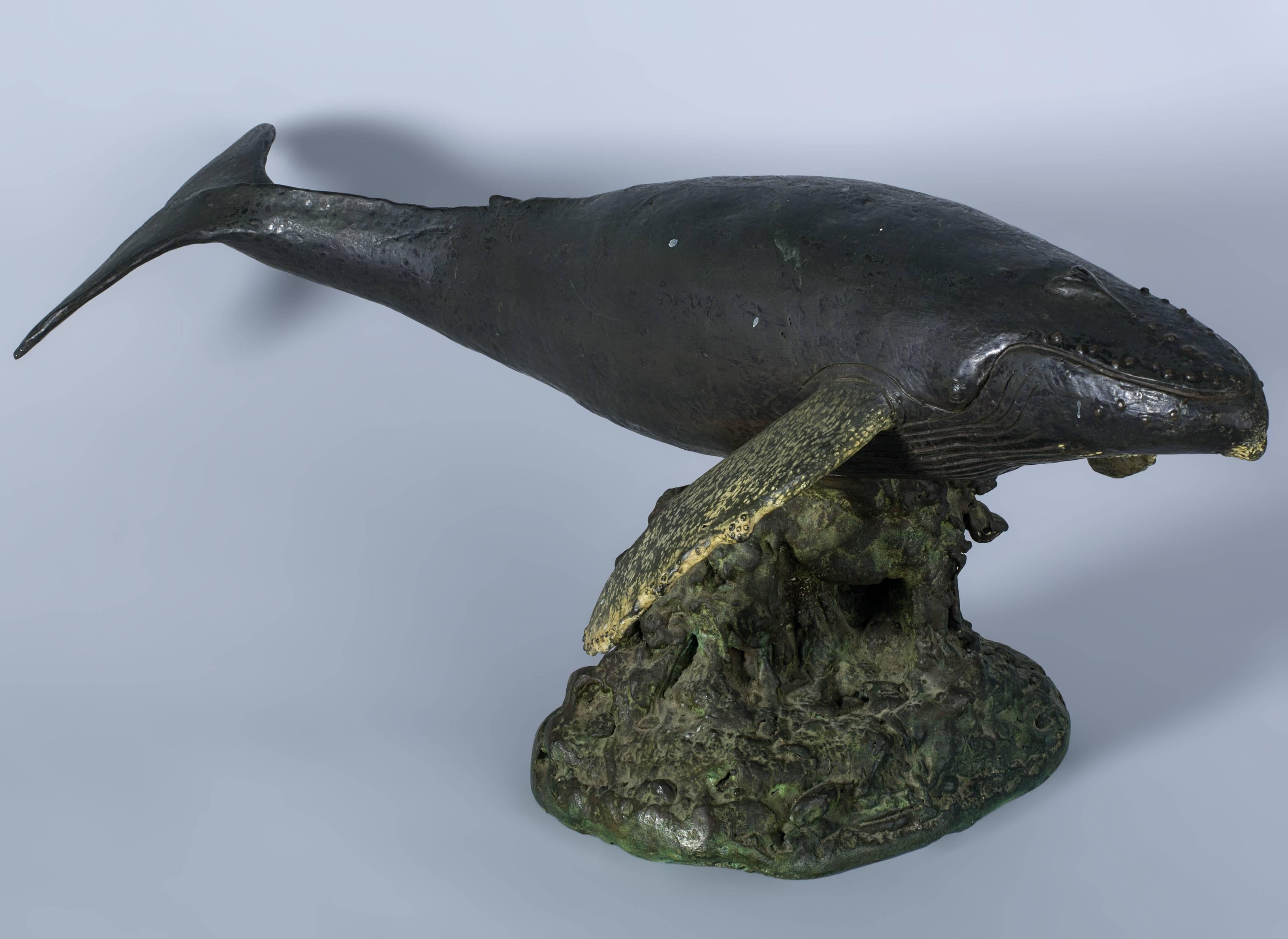 American Bronze Whale with Great Patina
