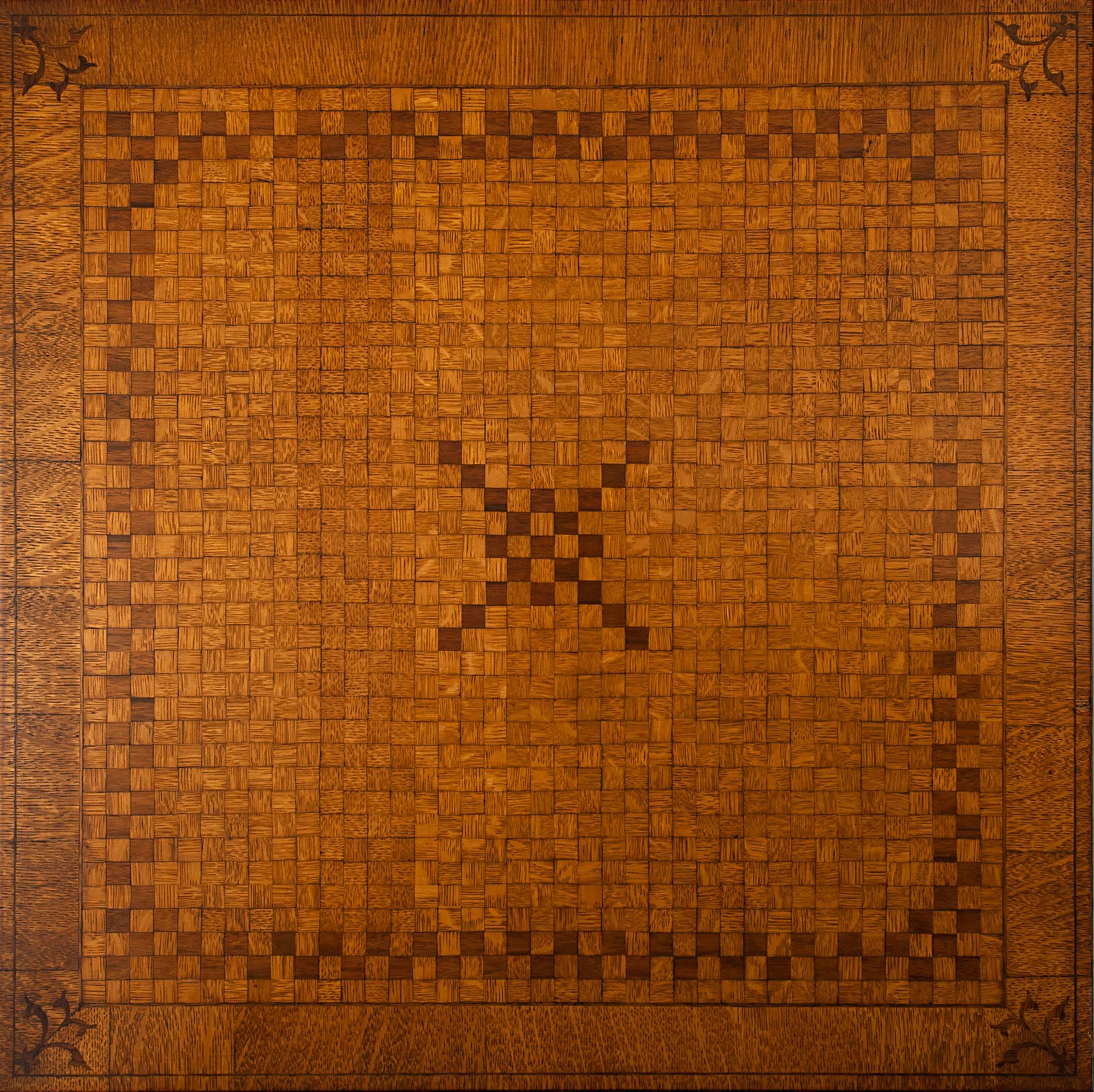 Folk Art Folk Marquetry Occasional Table with Geometric Design