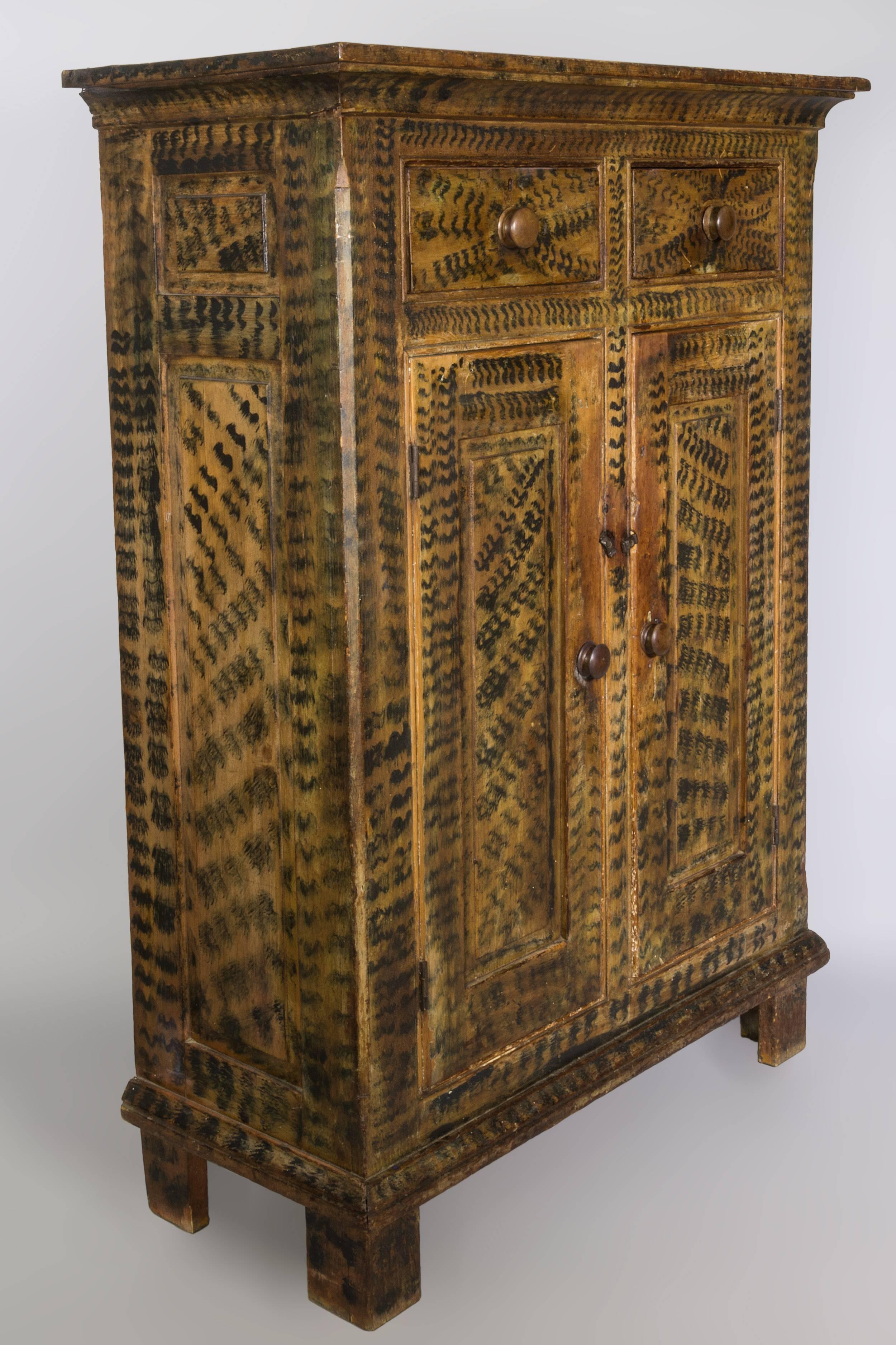 19th Century Paint Decorated Canadian Cupboard