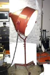 Rare Old Hollywood Huge Movie Studio Light, As Sculpture W/ Stand, Circa 1950.