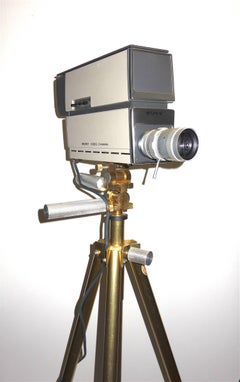 Sony Vintage Vidicon Video Camera, circa 1969-1970, Classic, Iconic with Tripod