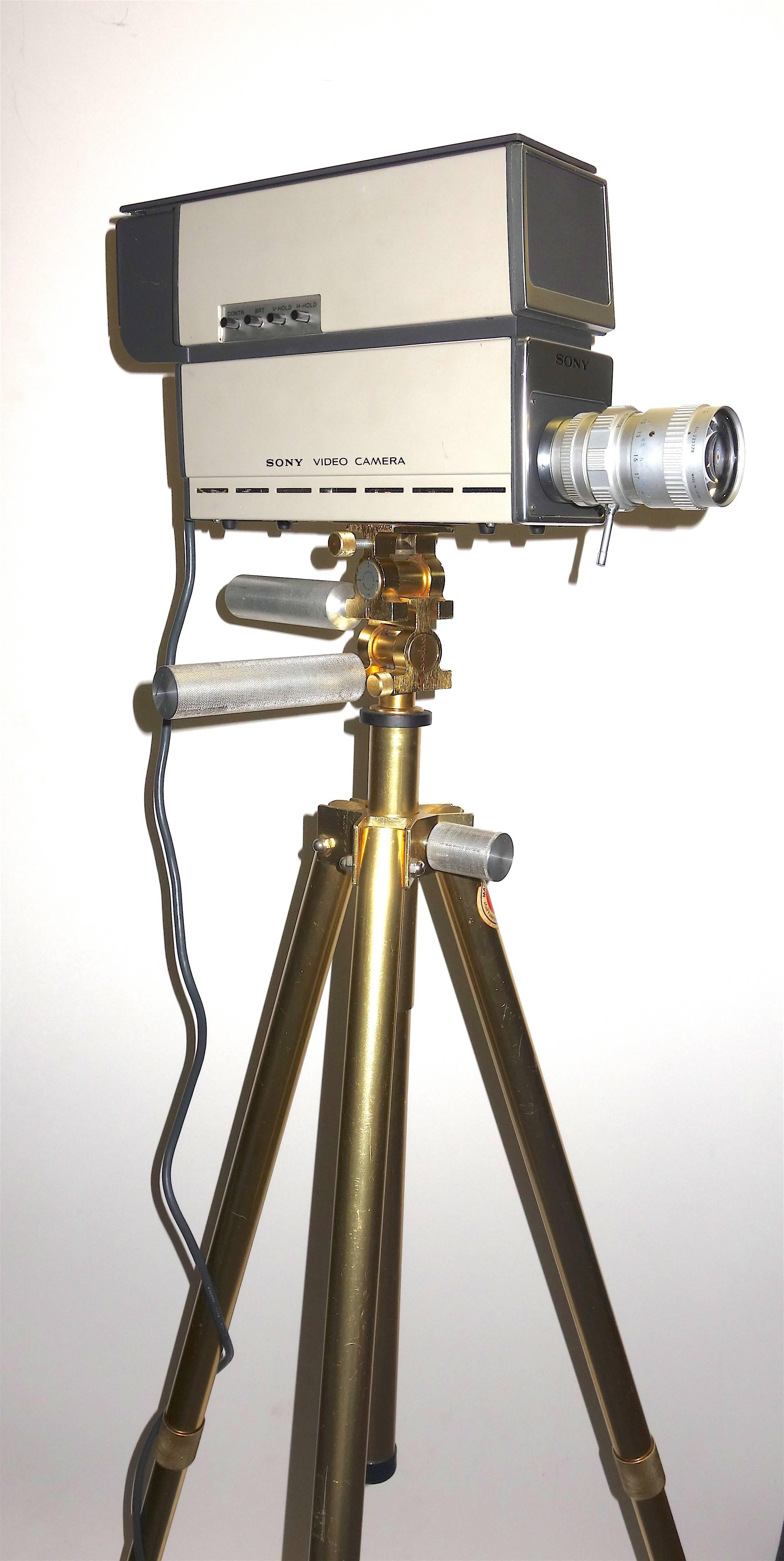 Industrial Sony Vintage Vidicon Video Camera, circa 1969-1970, Classic, Iconic with Tripod For Sale