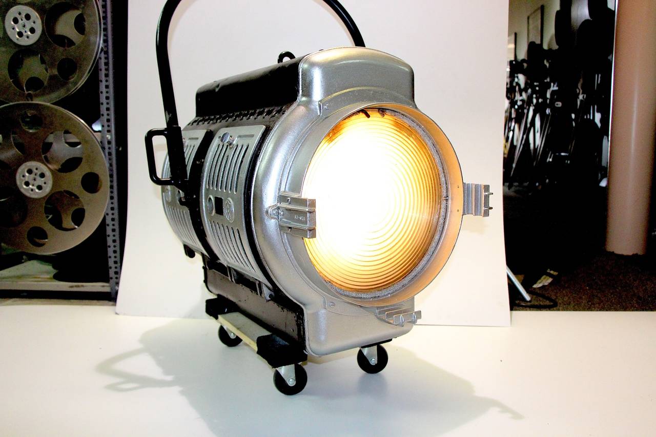 As Featured in The London Financial Times 9/17.

Submitted for your consideration, is this very rare motion picture carbon arc spotlight made in Hollywood, USA, circa 1935 and sold new, to 20th century Fox Film Corporation. It was part of their