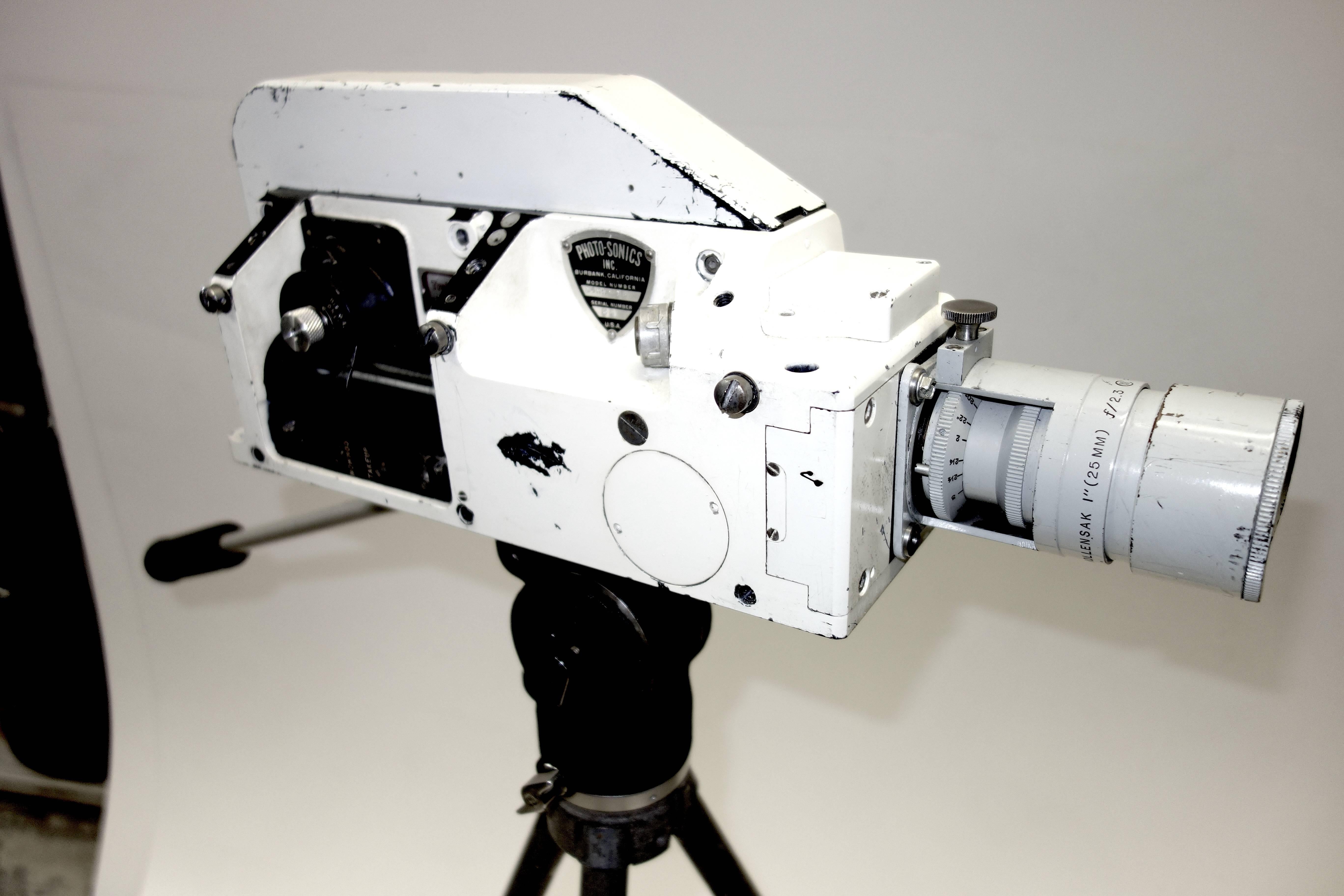 American Military Analysis Cine Camera Mid-20th Century Sculpture with Vintage Tripod For Sale