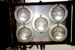 Hollywood Studio Lamp on Stand As Sculpture. Mid-Century Molefay 5-Light ON SALE