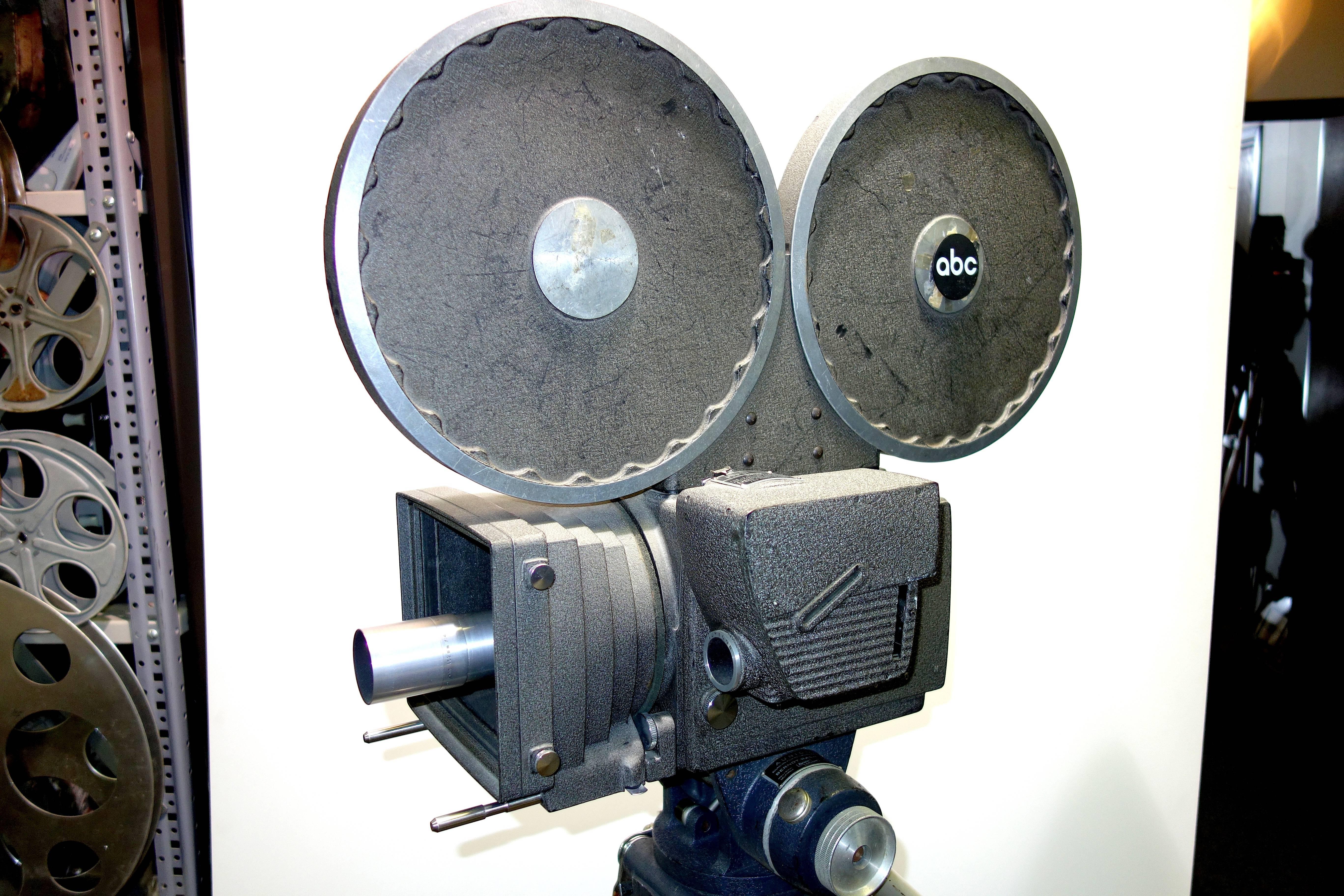 20th Century Cinema Newsreel Camera, as Sculpture, All Original with Wood Tripod For Sale