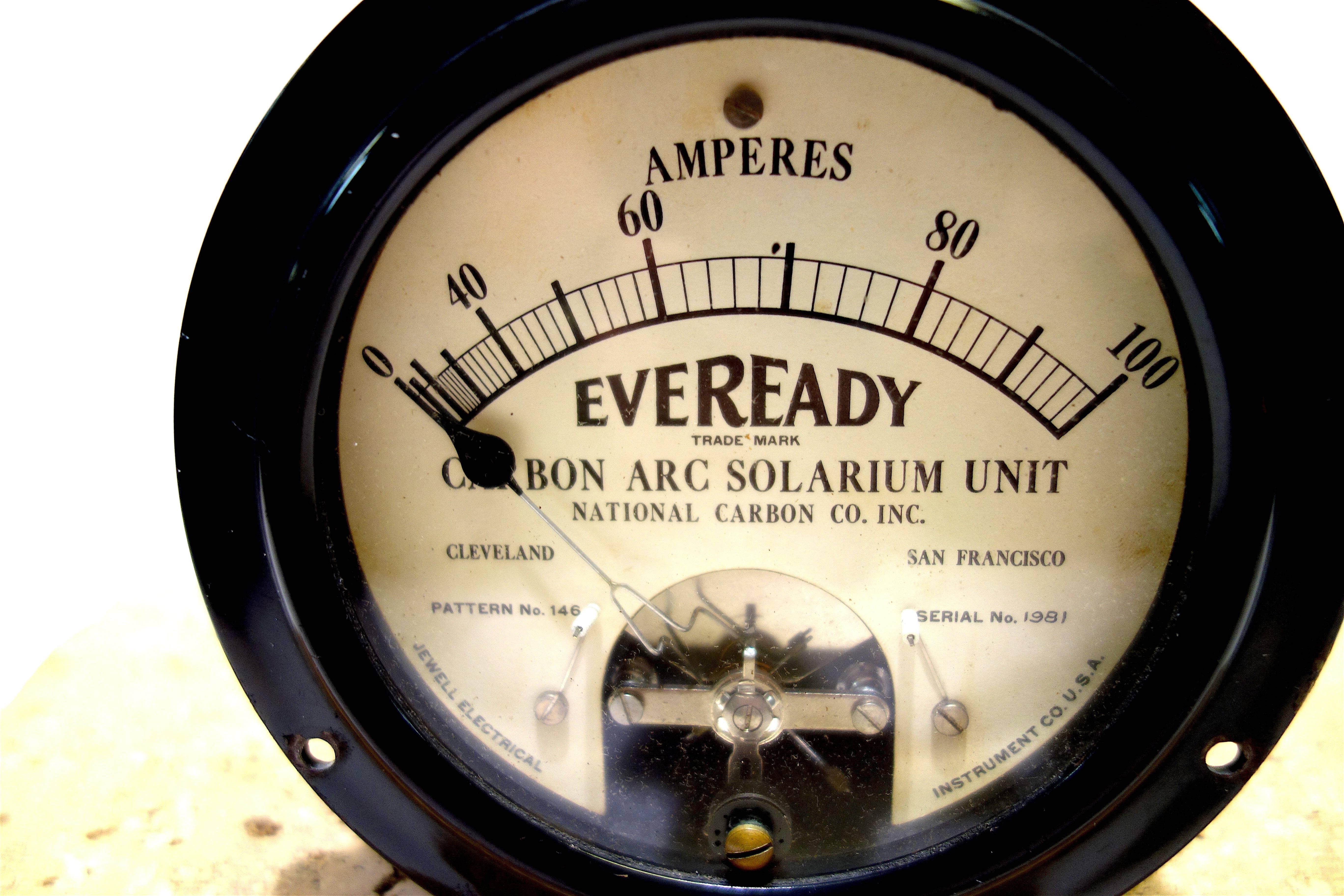 Art Nouveau Vintage Ampere Meter, Early 20th Century, Rare Arc Solarium Unit as Sculpture For Sale