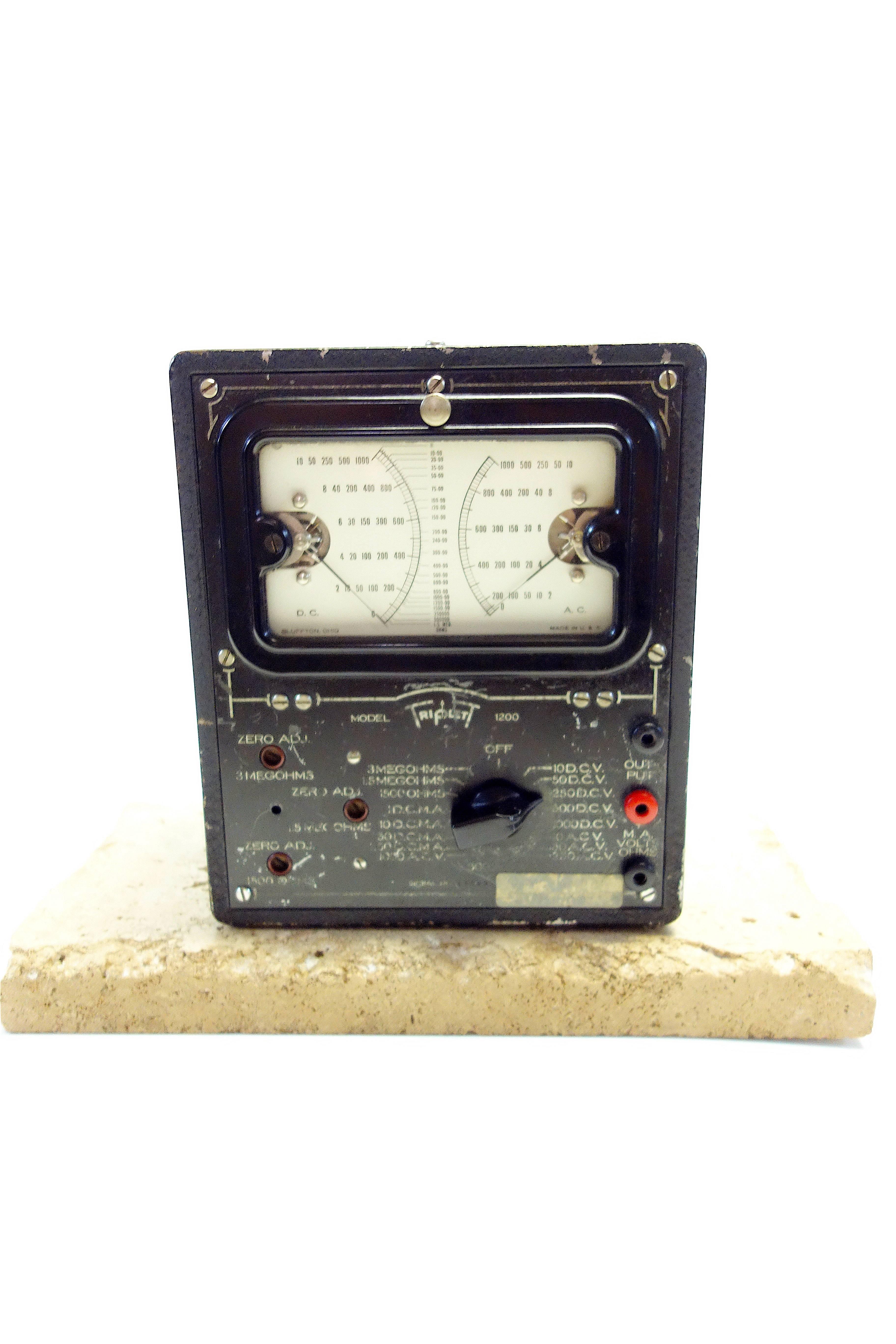 American Universal Meter by Triplett, Vintage Electric Meter As Sculpture Mounted ON SALE For Sale
